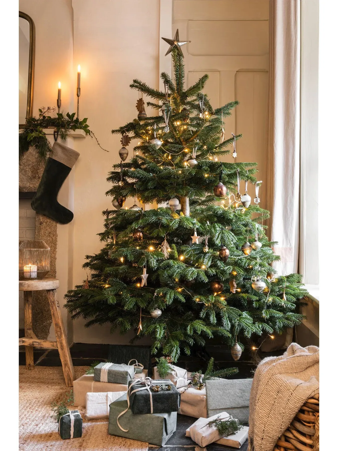 4-Piece Bauble Set Two-Tone - Silver, Glass