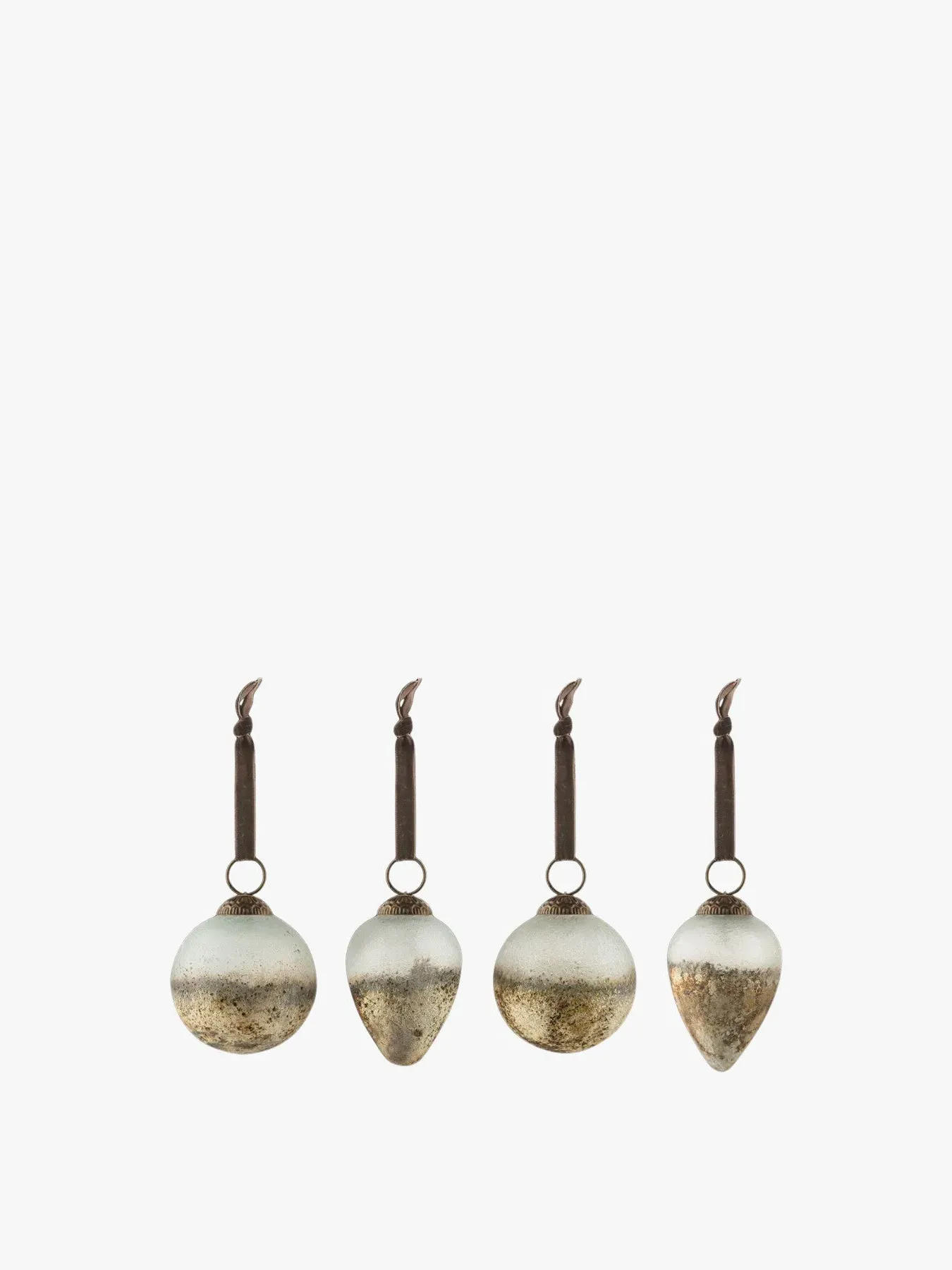 4-Piece Bauble Set Two-Tone - Silver, Glass image