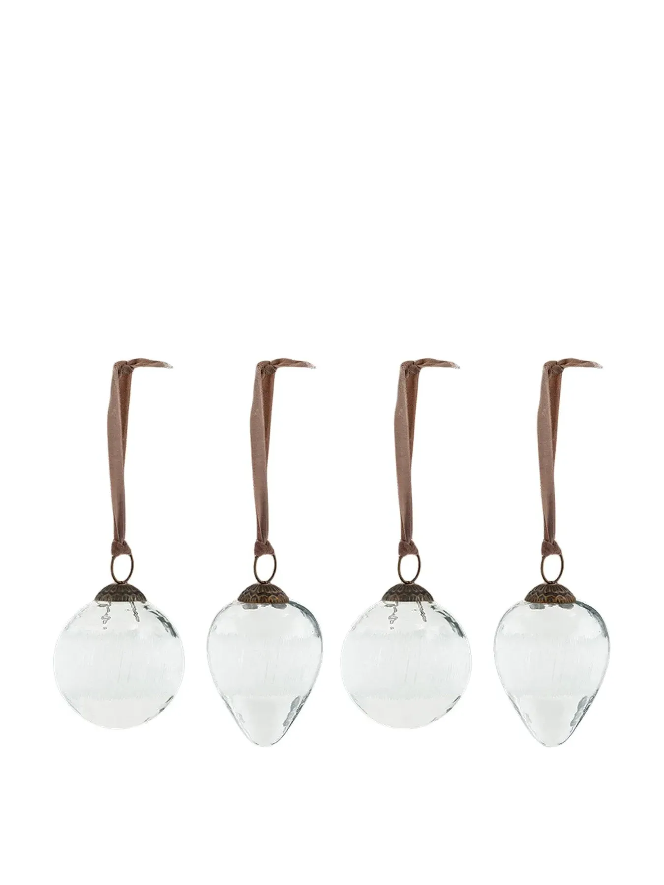 4-Piece Etched Baubles Set - Christmas Ornaments image