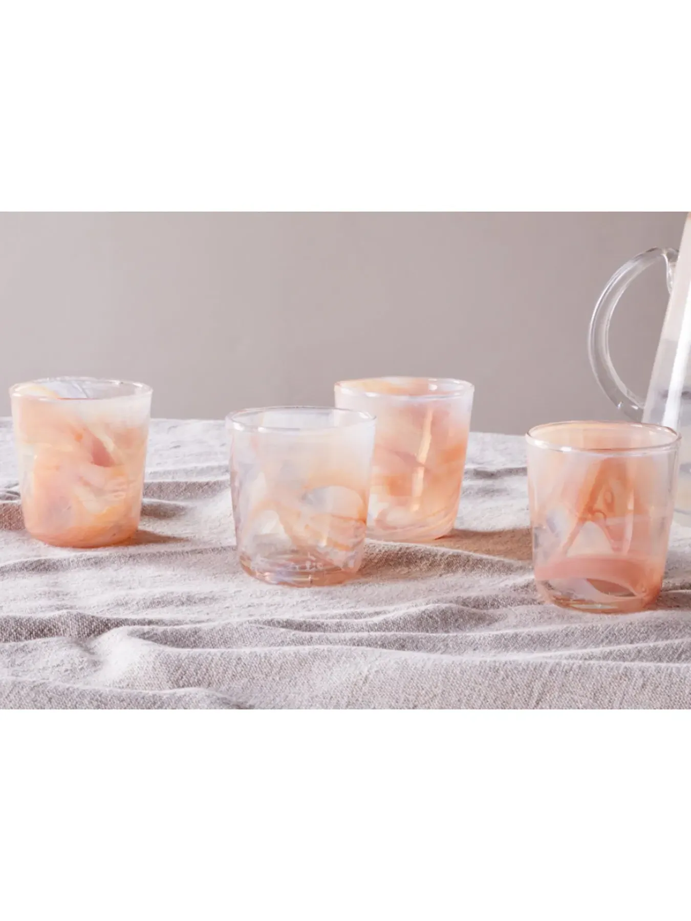 4-Piece Tumbler Set Marble Swirl - Apricot