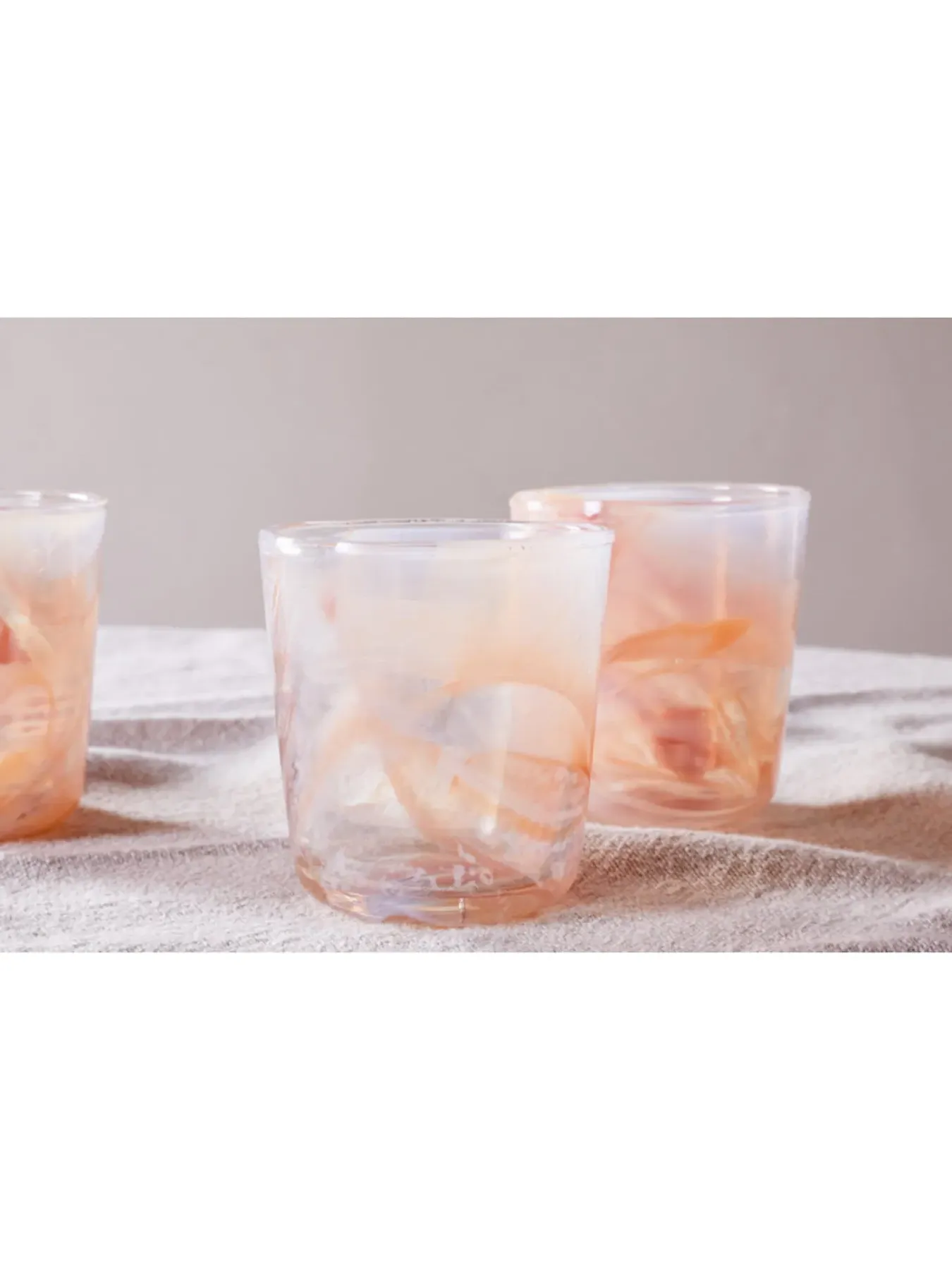 4-Piece Tumbler Set Marble Swirl - Apricot