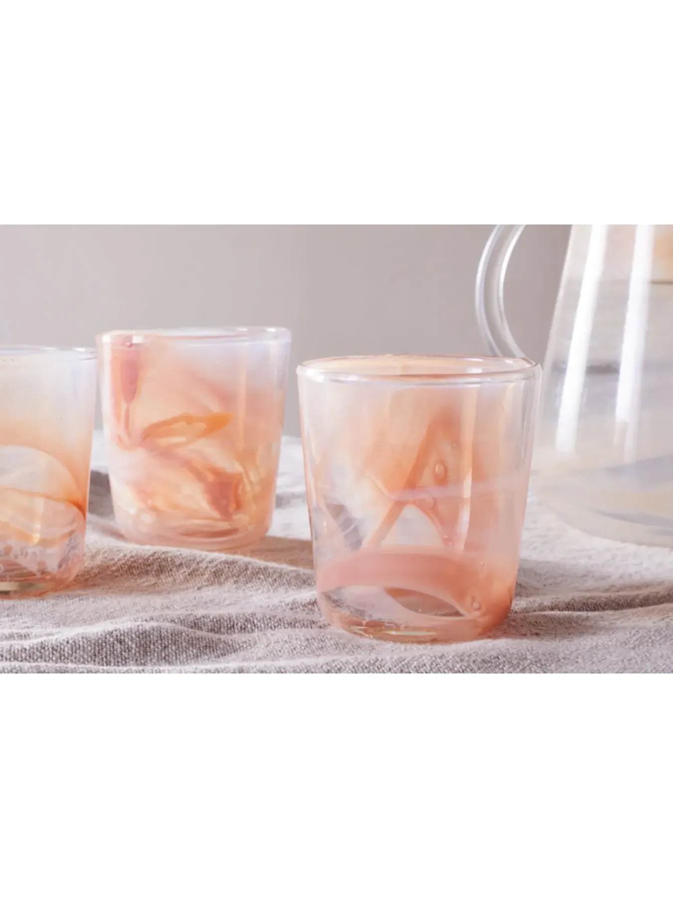 4-Piece Tumbler Set Marble Swirl - Apricot