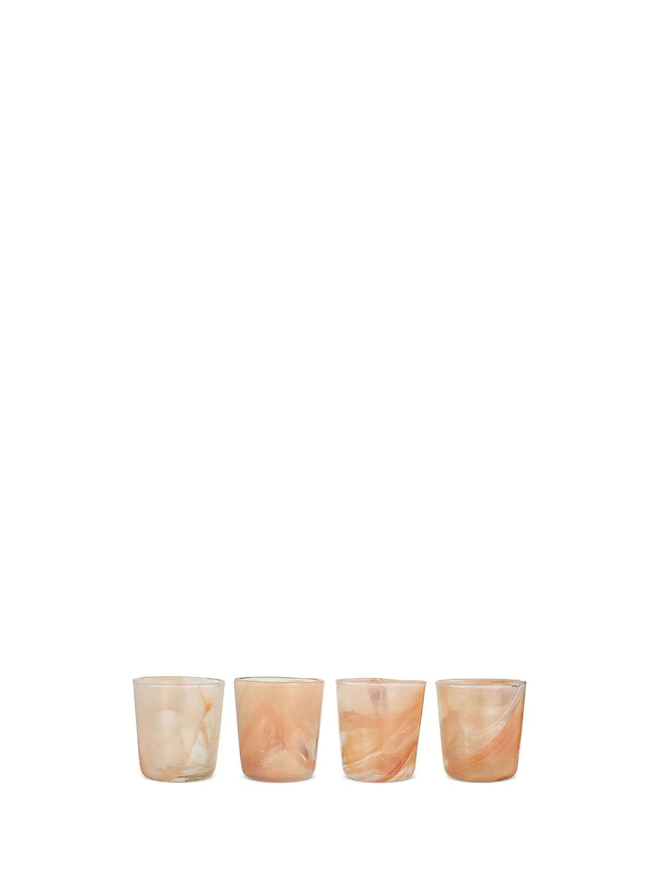 4-Piece Tumbler Set Marble Swirl - Apricot image