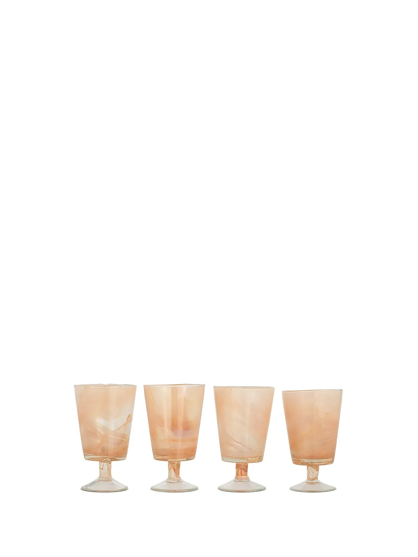 4-Piece Wine Glass Set - Apricot, Marble Swirl image