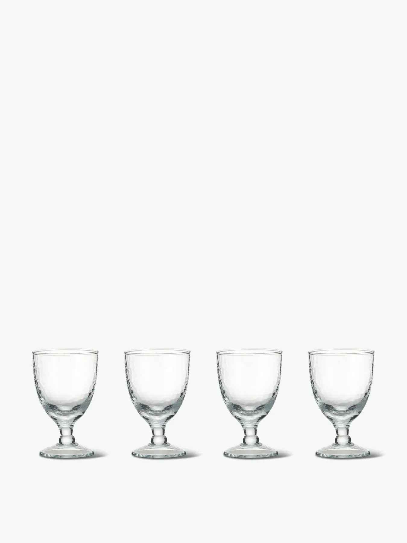 4-Piece Wine Glass Set Hammered - Clear Glass image