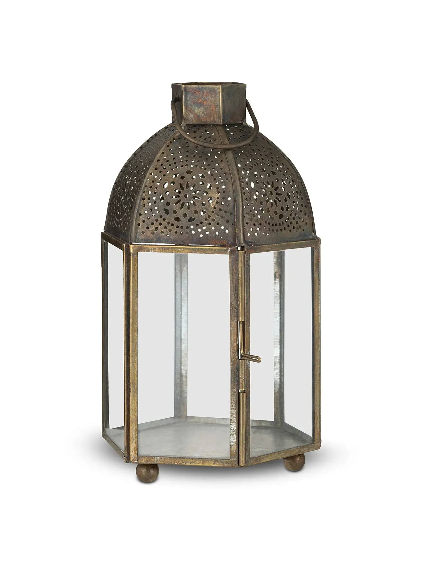Decorative Lantern with Handle - Silver, Metal image