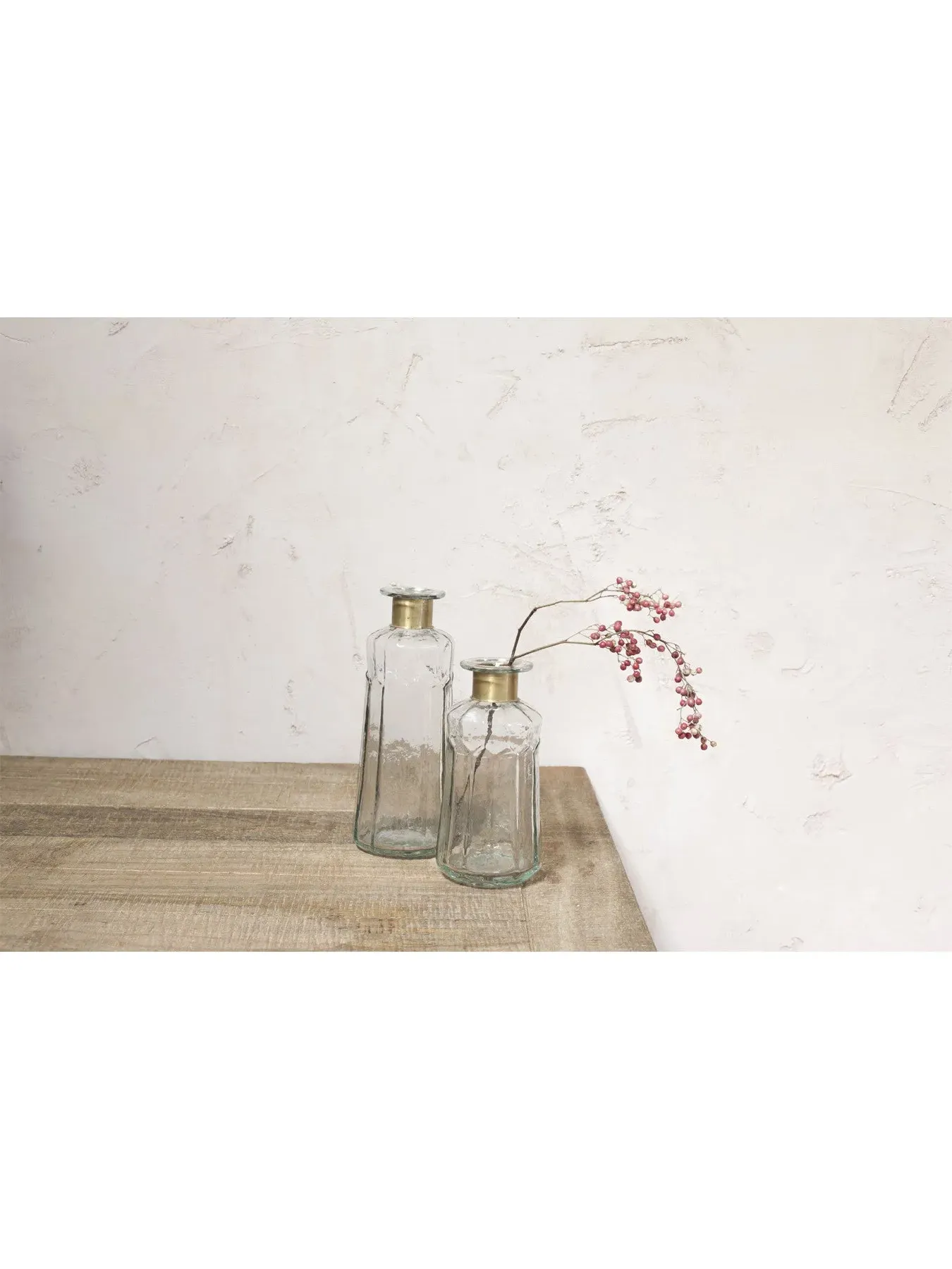 Large Hammered Bottle Decorative - Brass