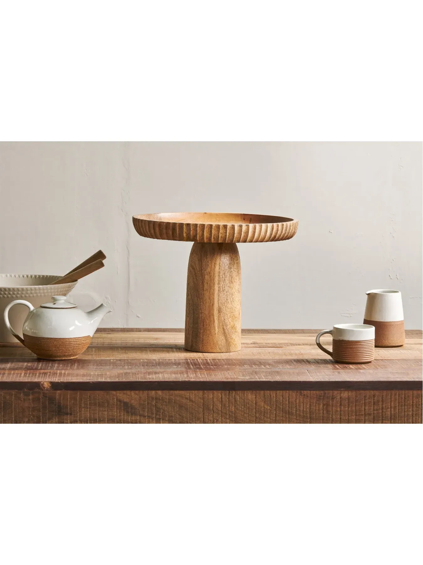 Large Wood Stand - Natural, Mango Wood