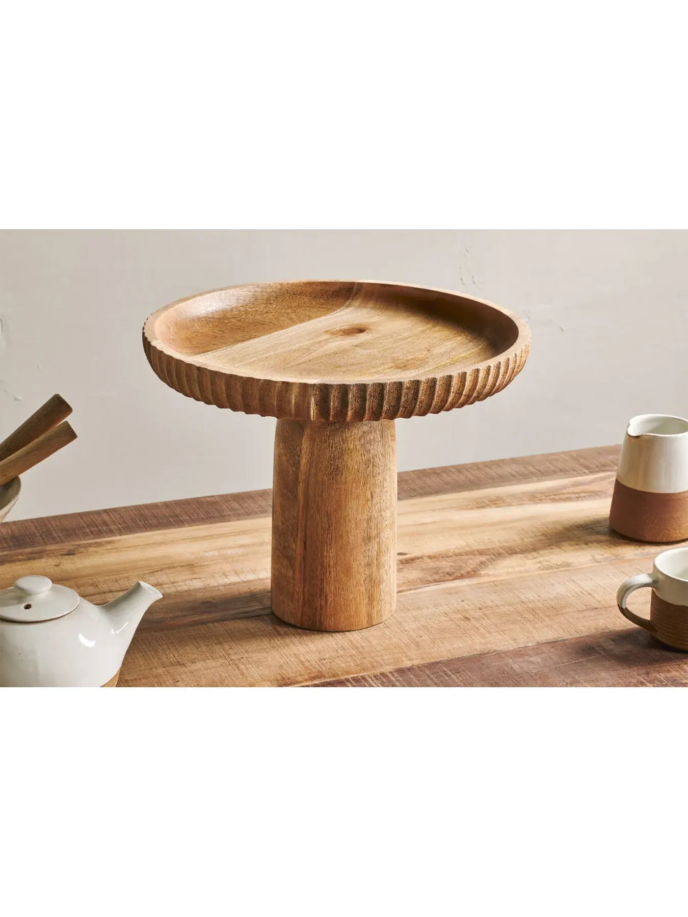 Large Wood Stand - Natural, Mango Wood