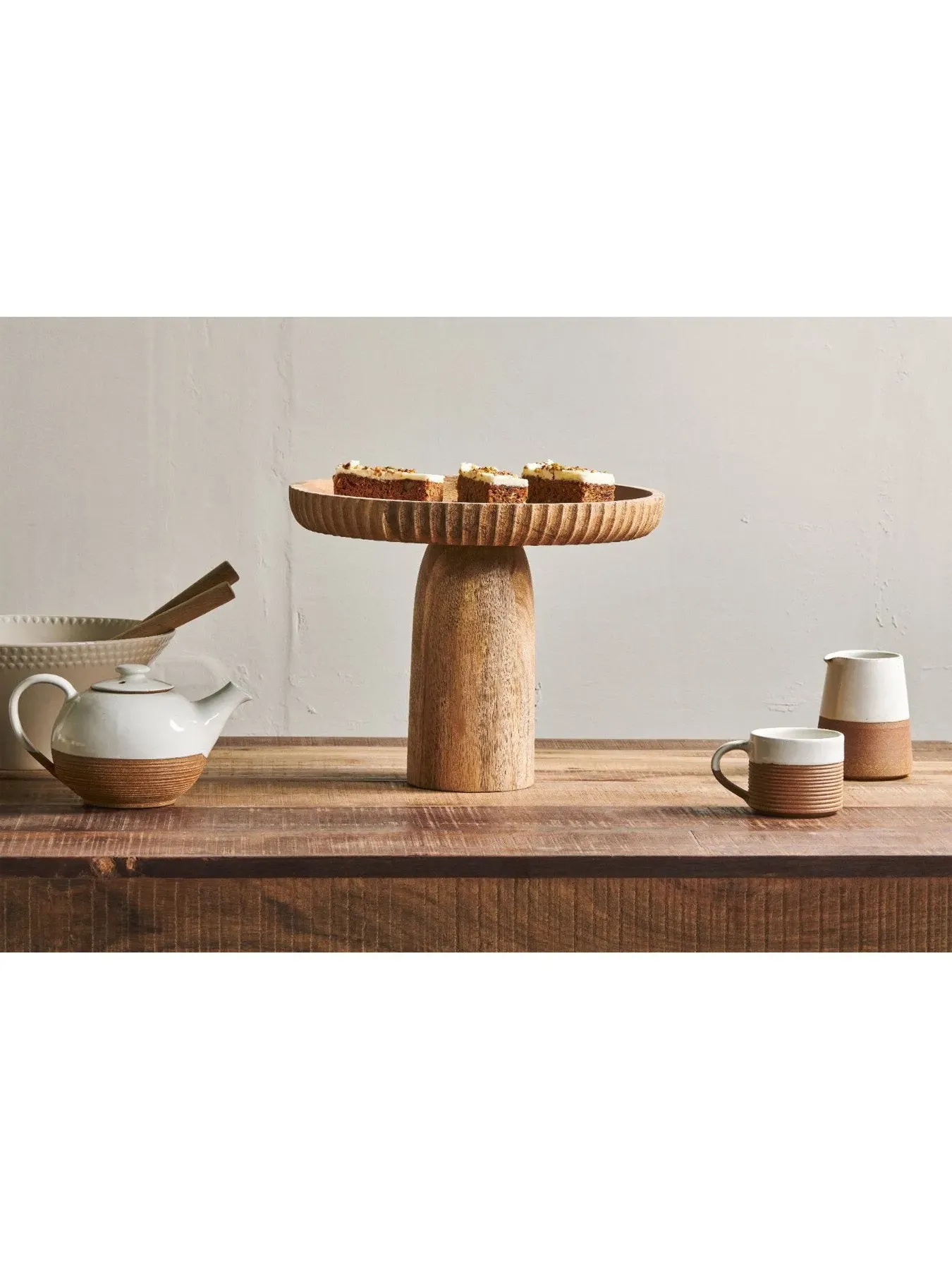 Large Wood Stand - Natural, Mango Wood