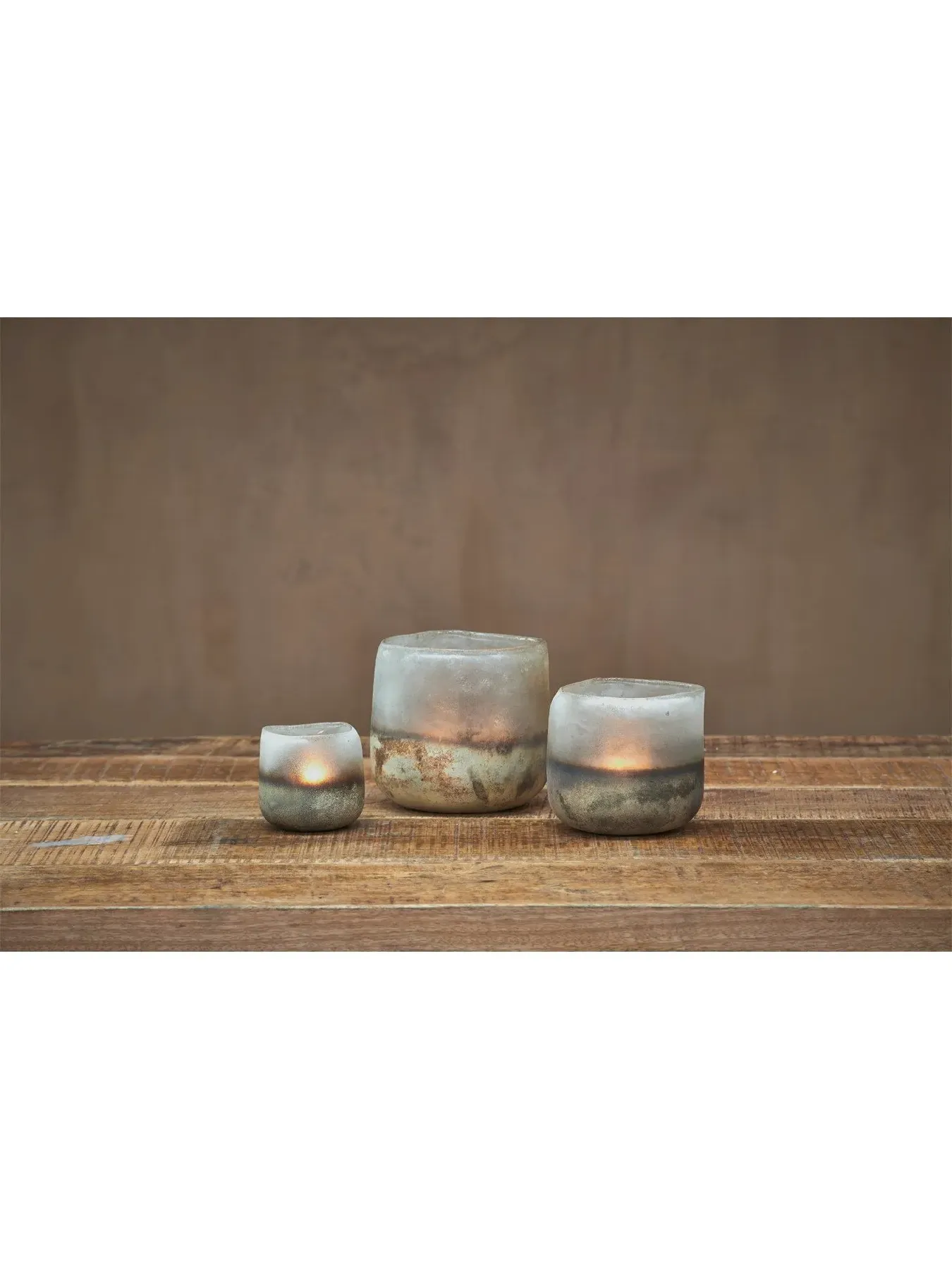 Medium Tealight Holder - Aged Smoke, Glass