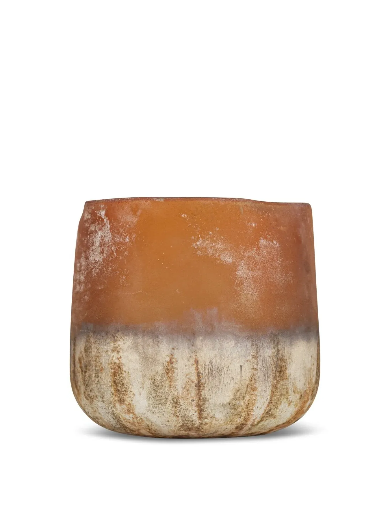 Medium Tealight Holder - Amber, Recycled Glass image