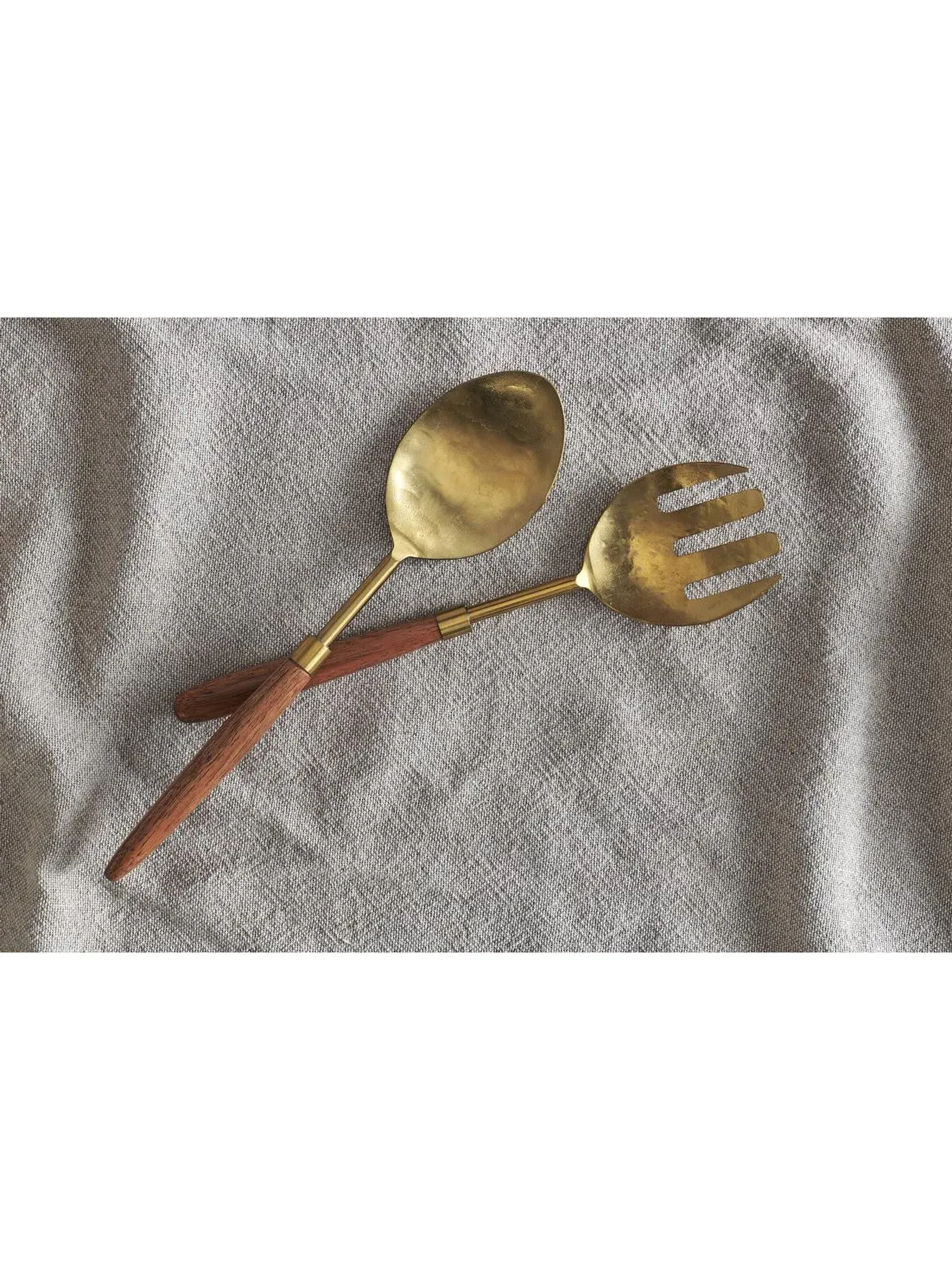 Set of 2 Salad Servers - Gold, Stainless Steel