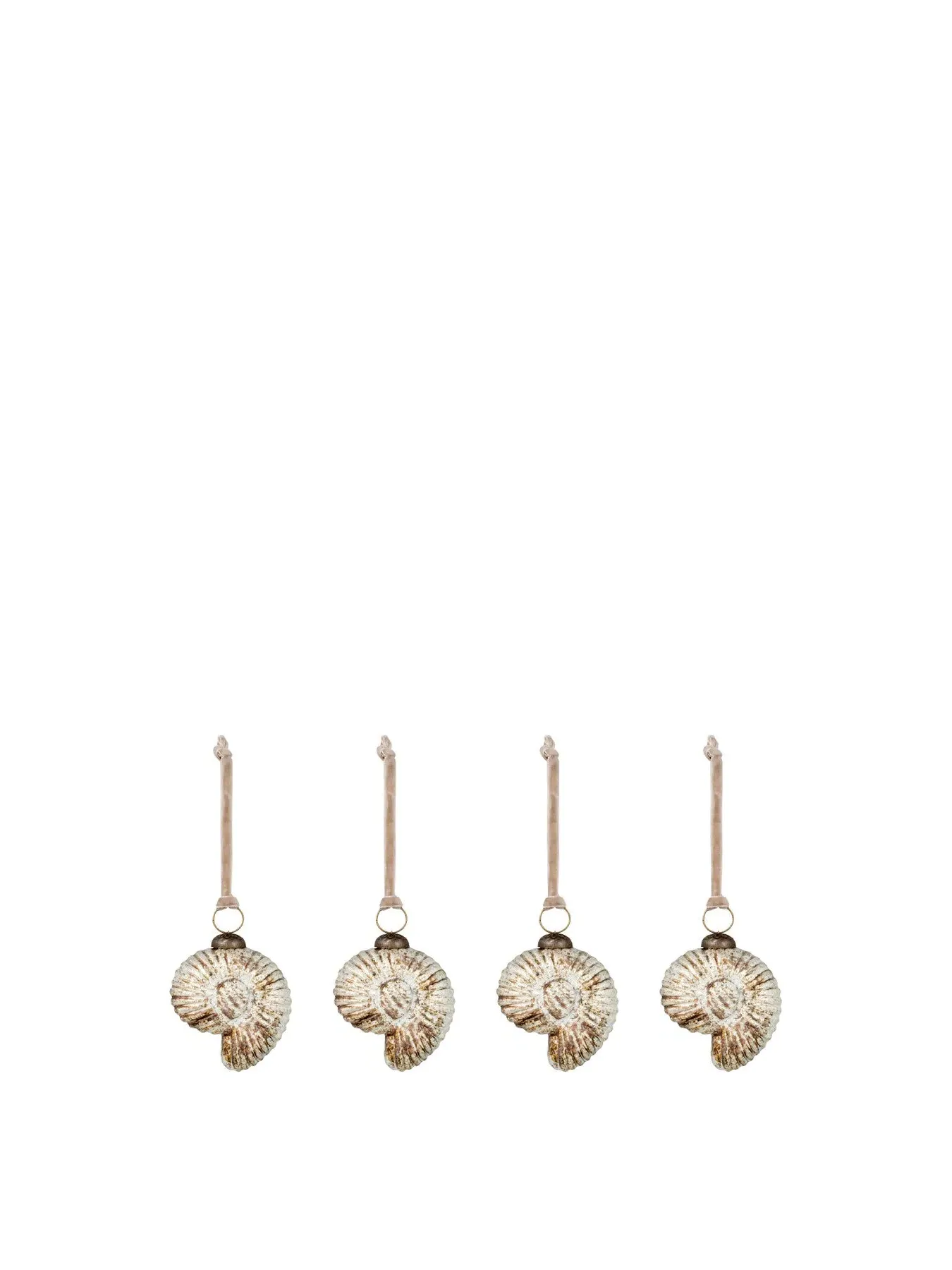 Shell Baubles Set of 4 - Rustic Gold, Glass image