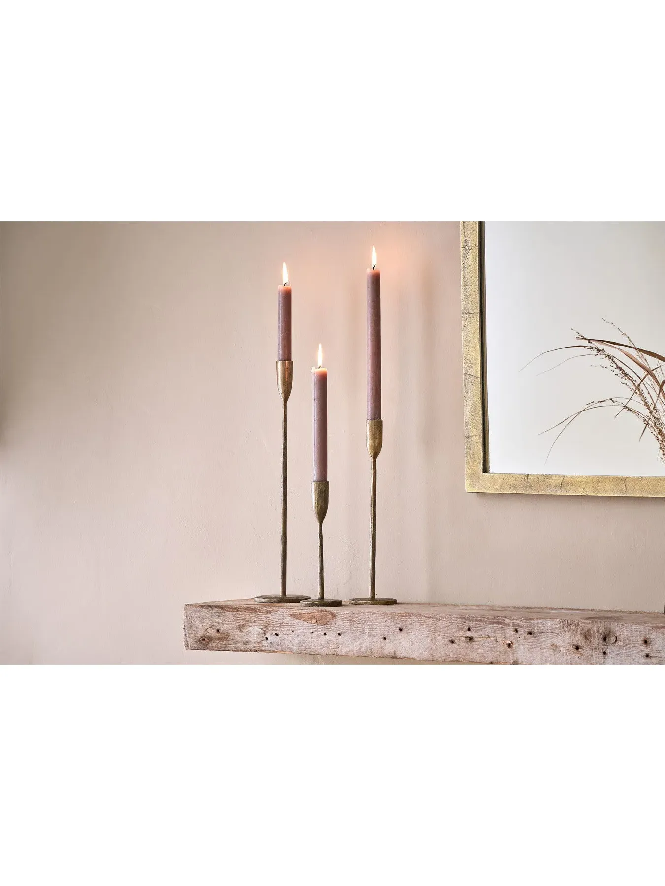 Small Candlestick with Refined Stem - Antique Brass