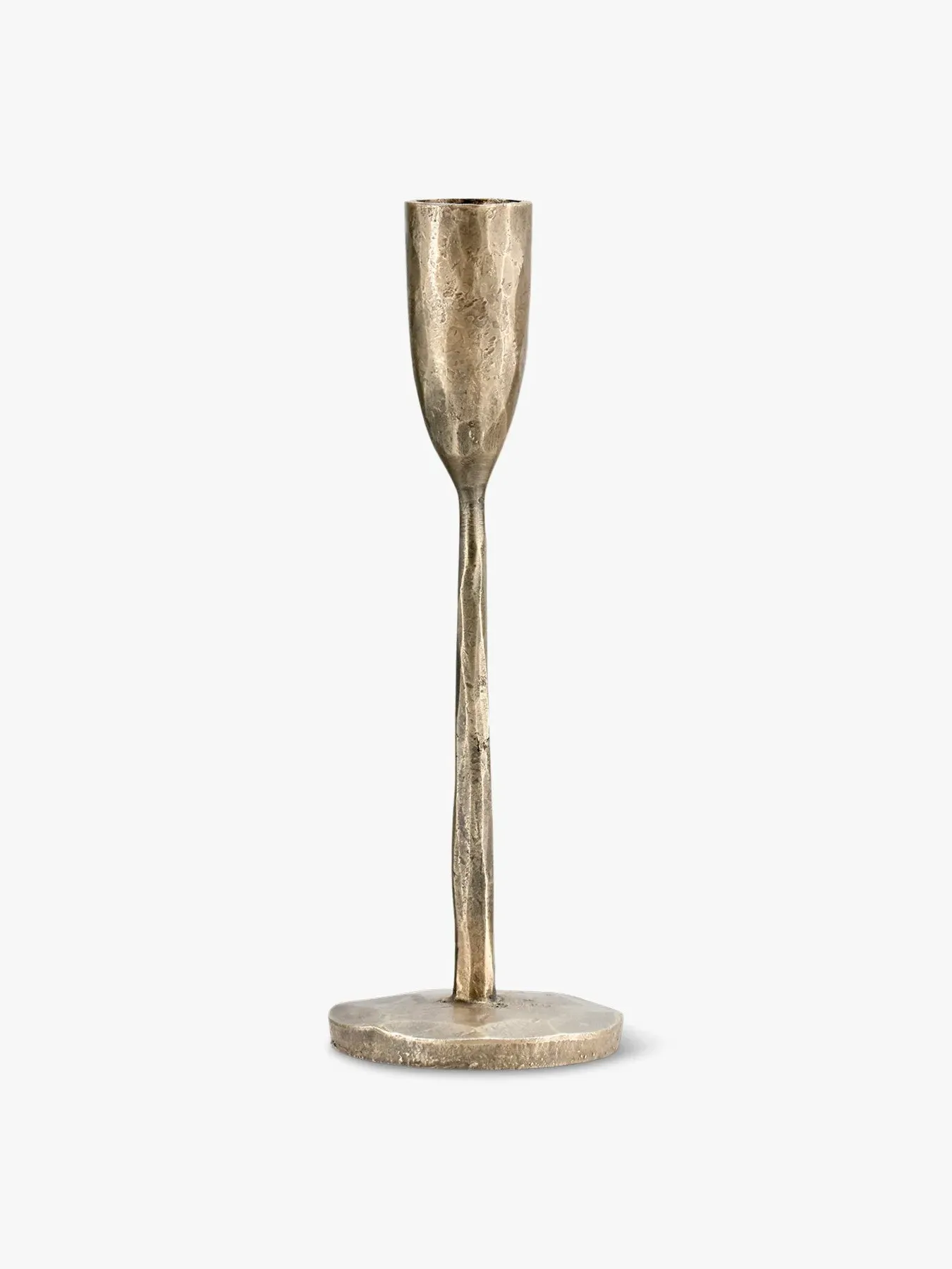 Small Candlestick with Refined Stem - Antique Brass image