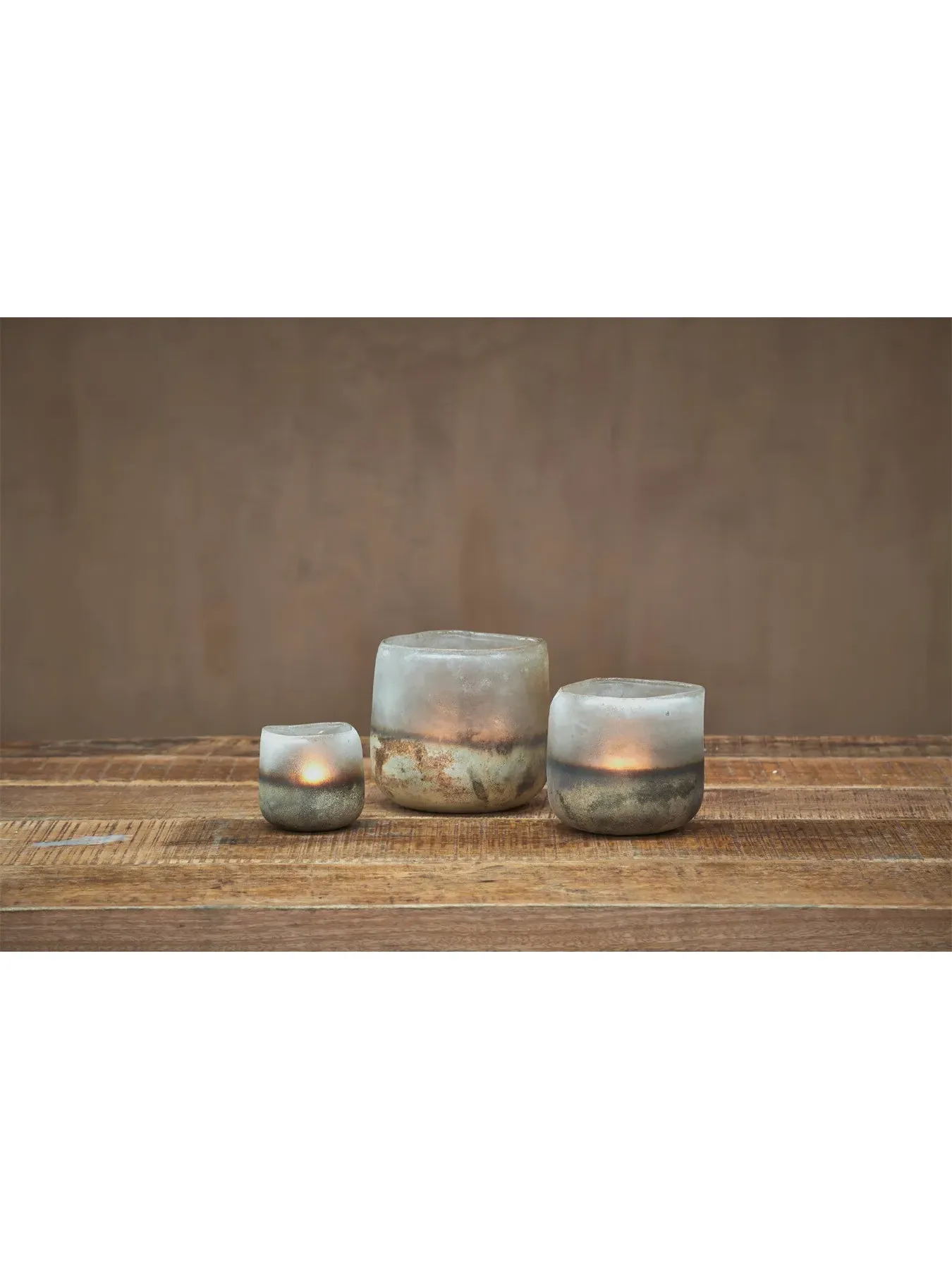 Small Tealight Holder - Aged Smoke, Glass