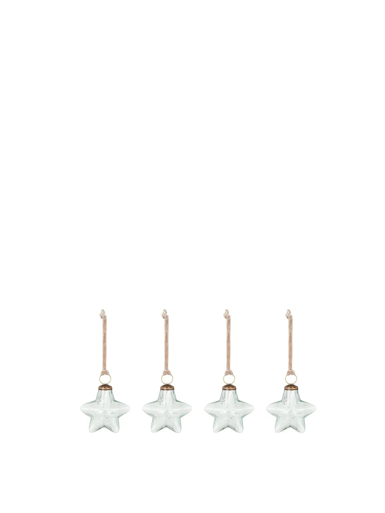 Star Baubles Set of 4 - Clear, Glass image
