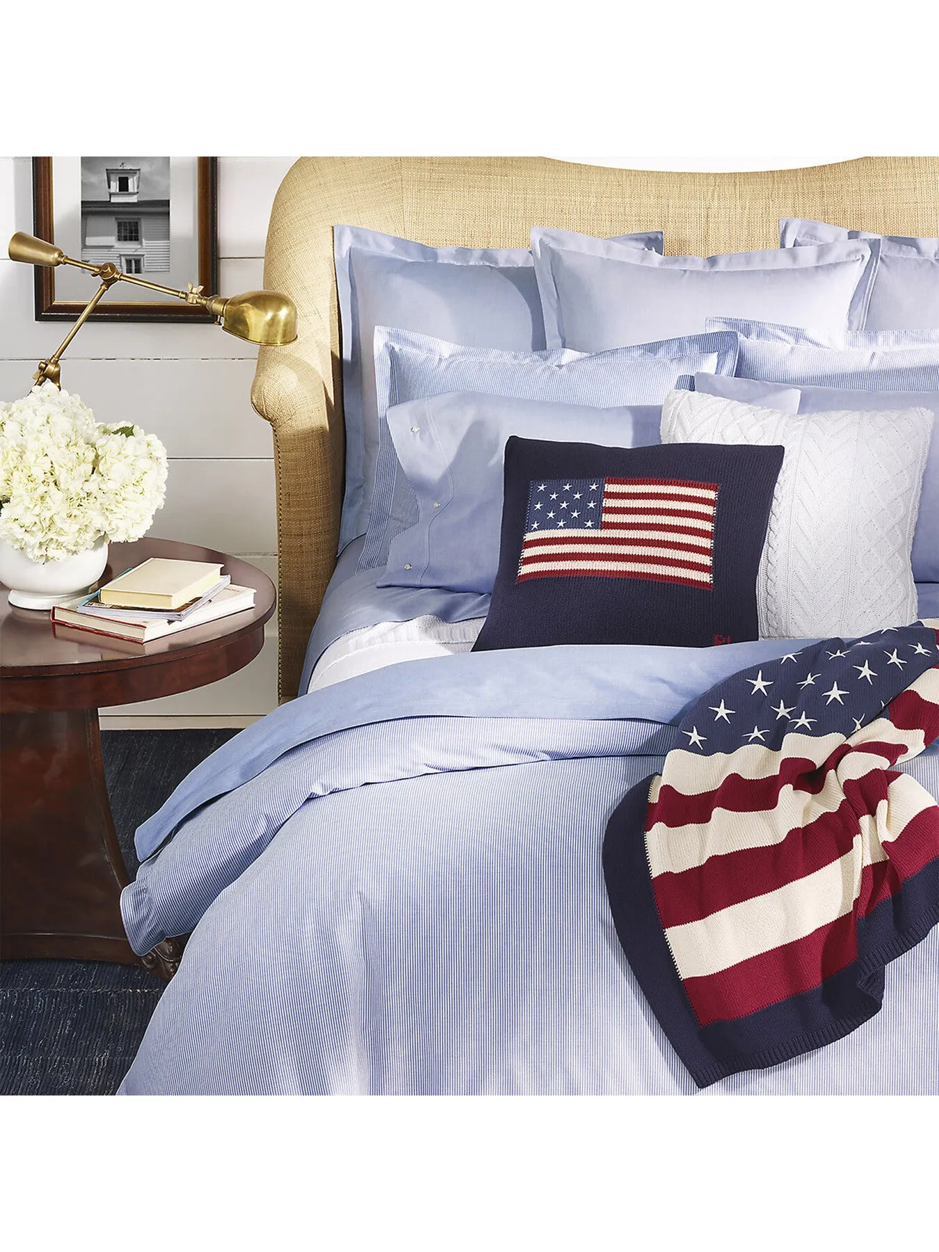 Double Fitted Sheet - Blue, Cotton