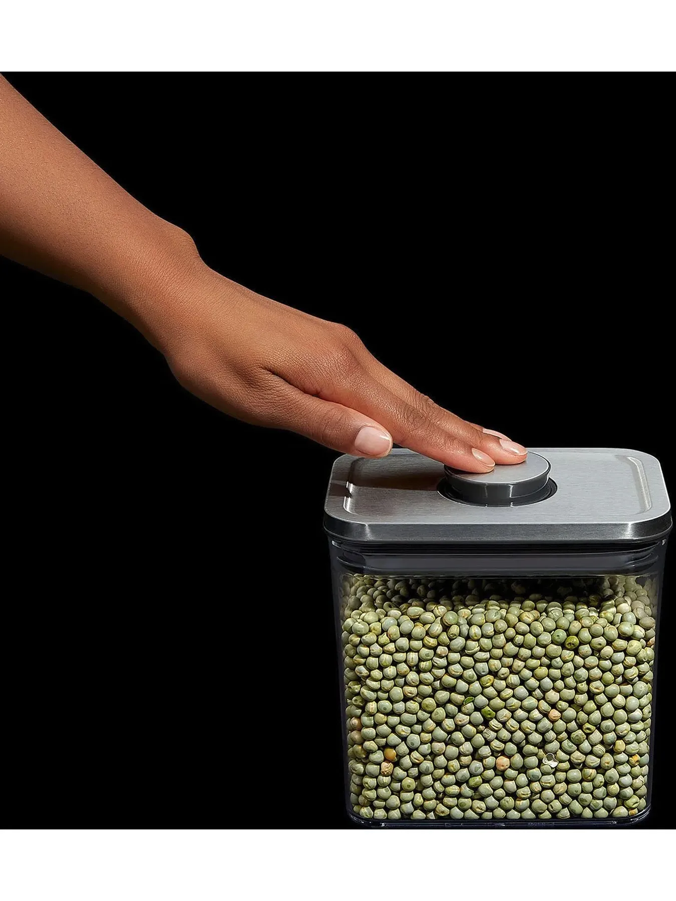 Square Storage Container with Pop Lid - Steel