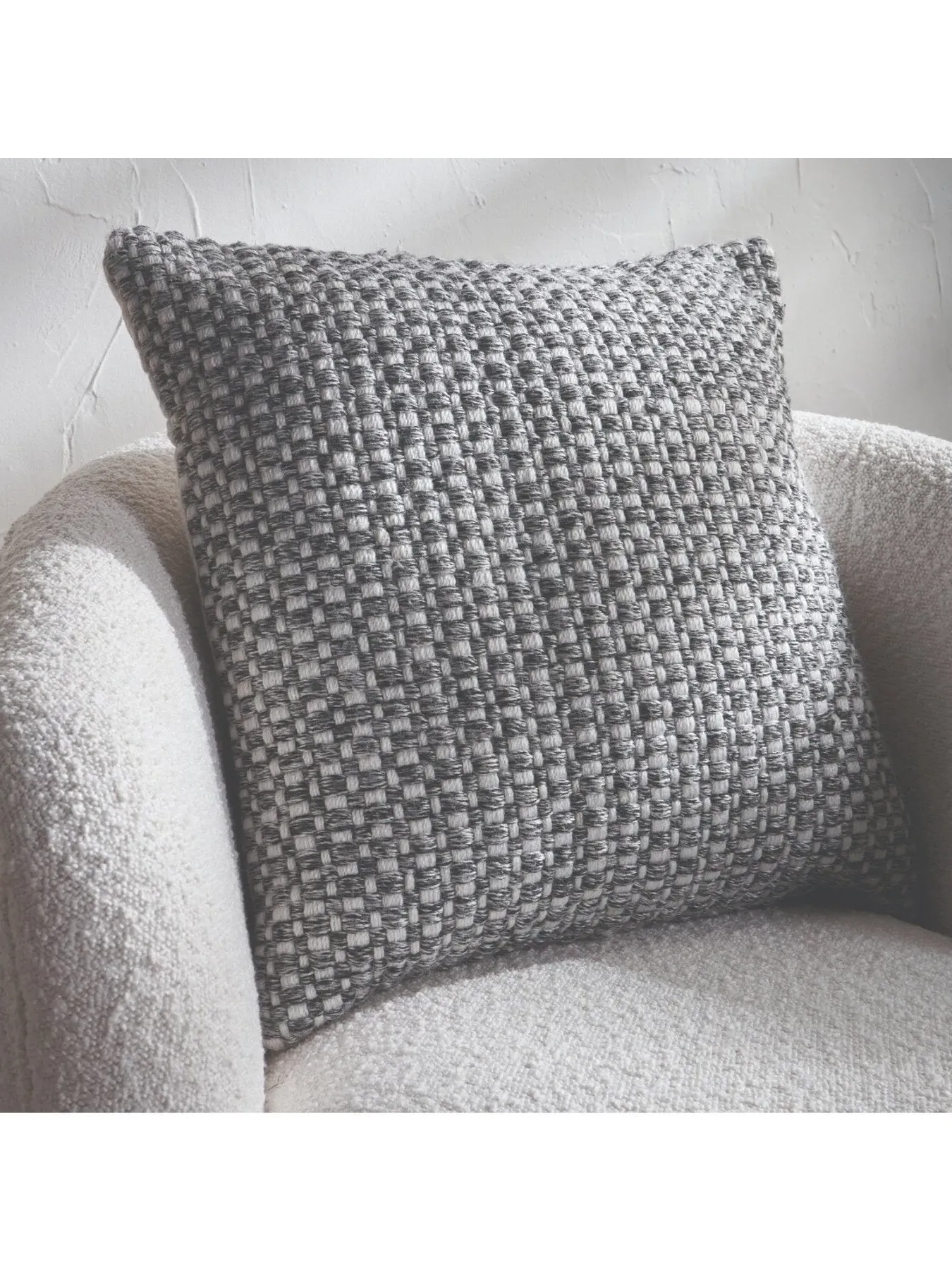 45cm Scatter Cushion Basket Weave - Graphite, Polyester