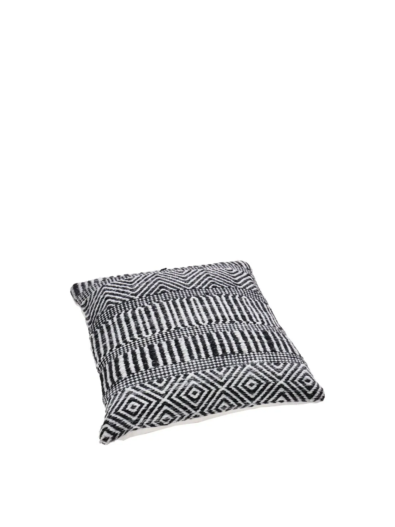 Square Scatter Cushion Inca Design - Black, Polyester