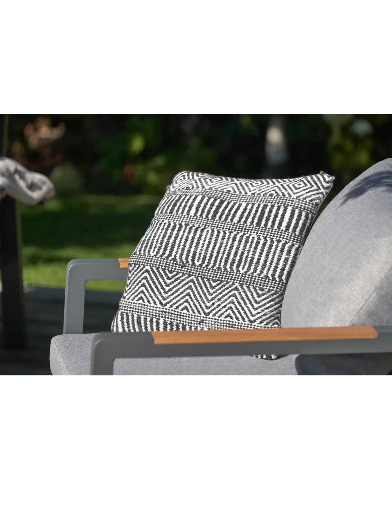 Square Scatter Cushion Inca Design - Black, Polyester
