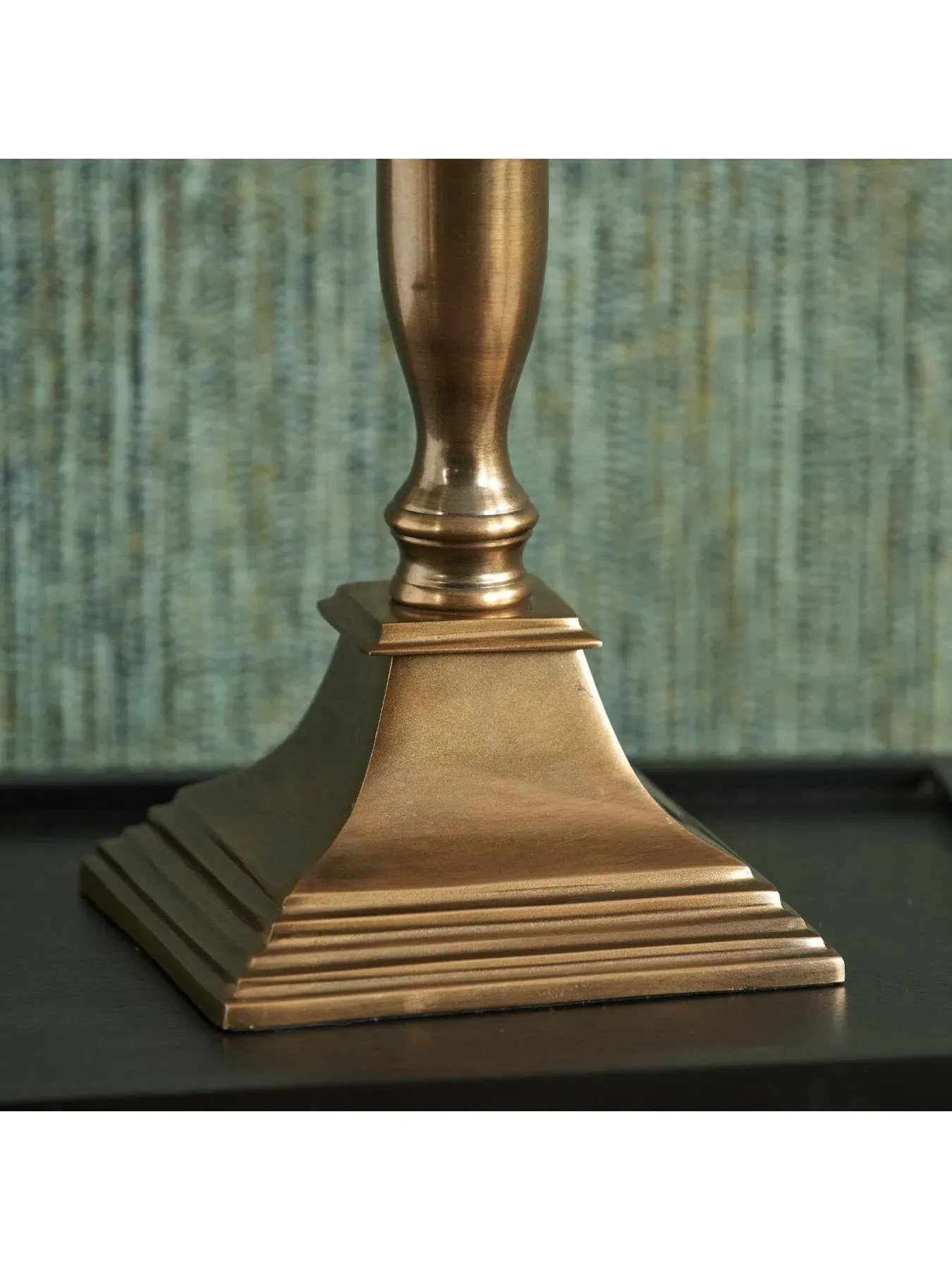 Table Lamp Base with Ribbed Detail - Brass, Metal