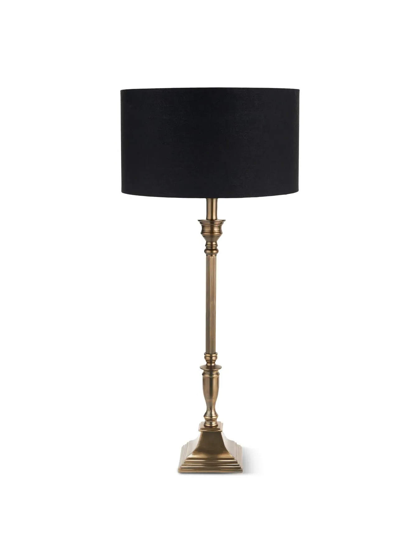 Table Lamp Base with Ribbed Detail - Brass, Metal image