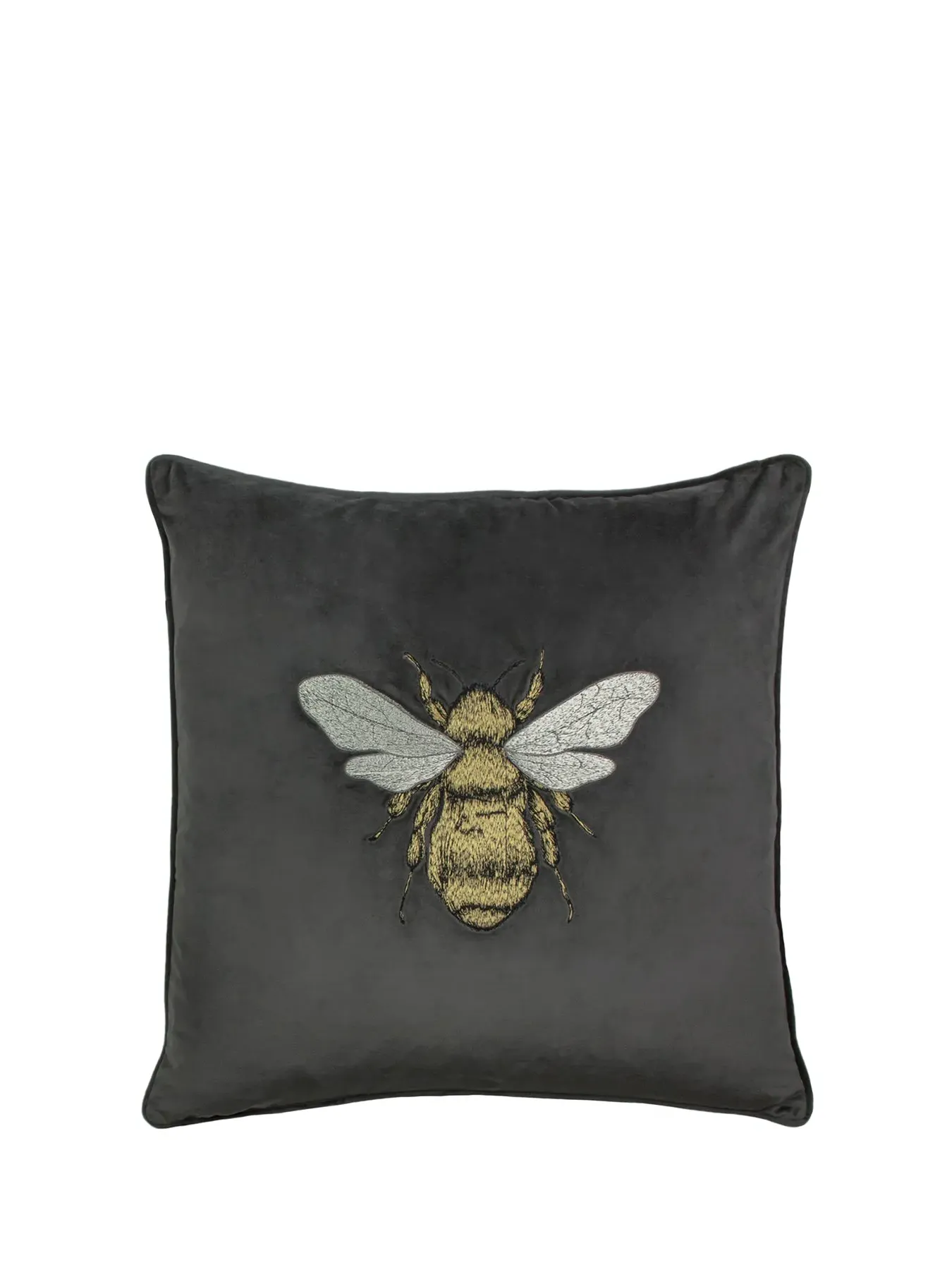 50cm Feather Cushion - Charcoal, Polyester image