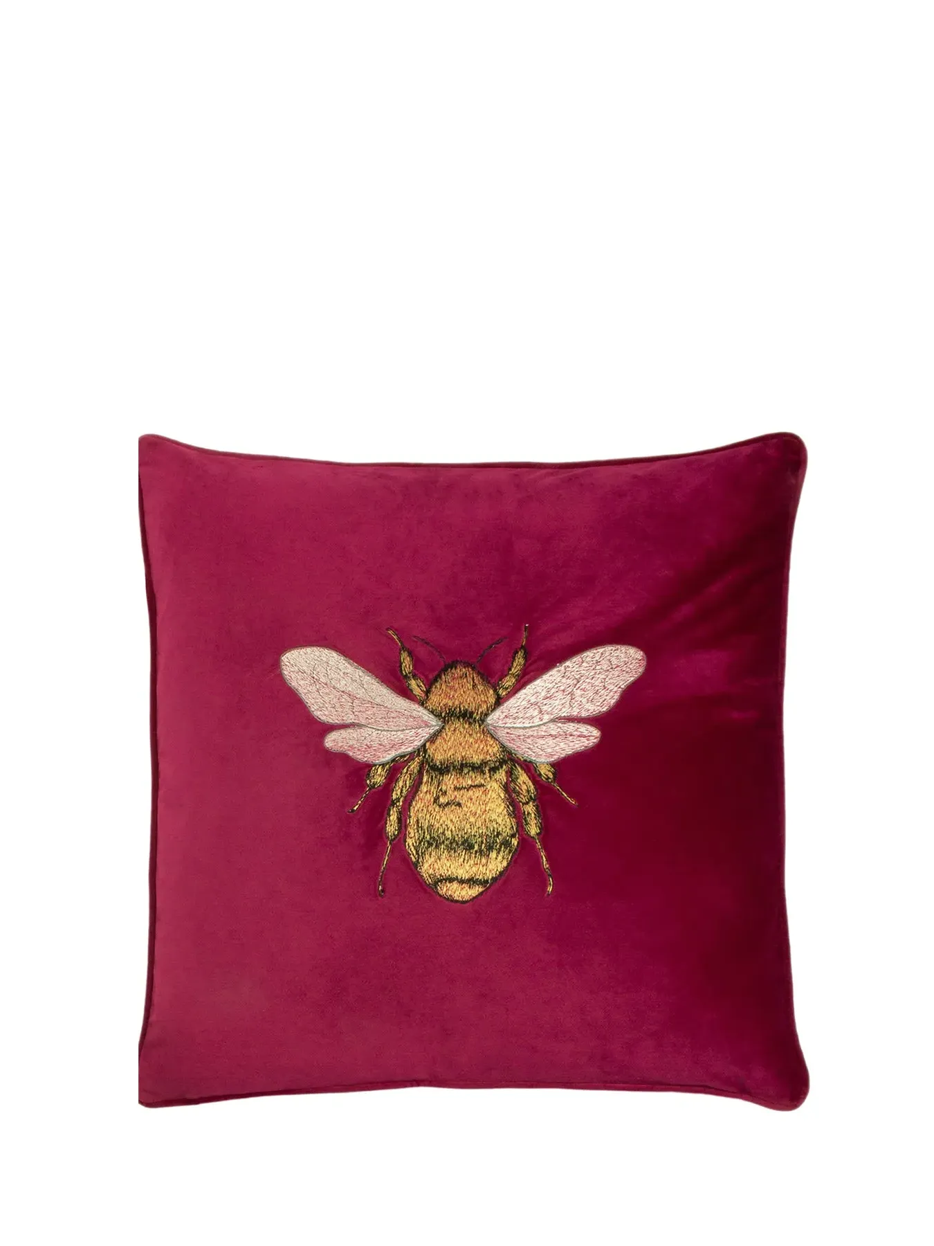 Square Cushion with Feather Fill - Fuchsia, Polyester image