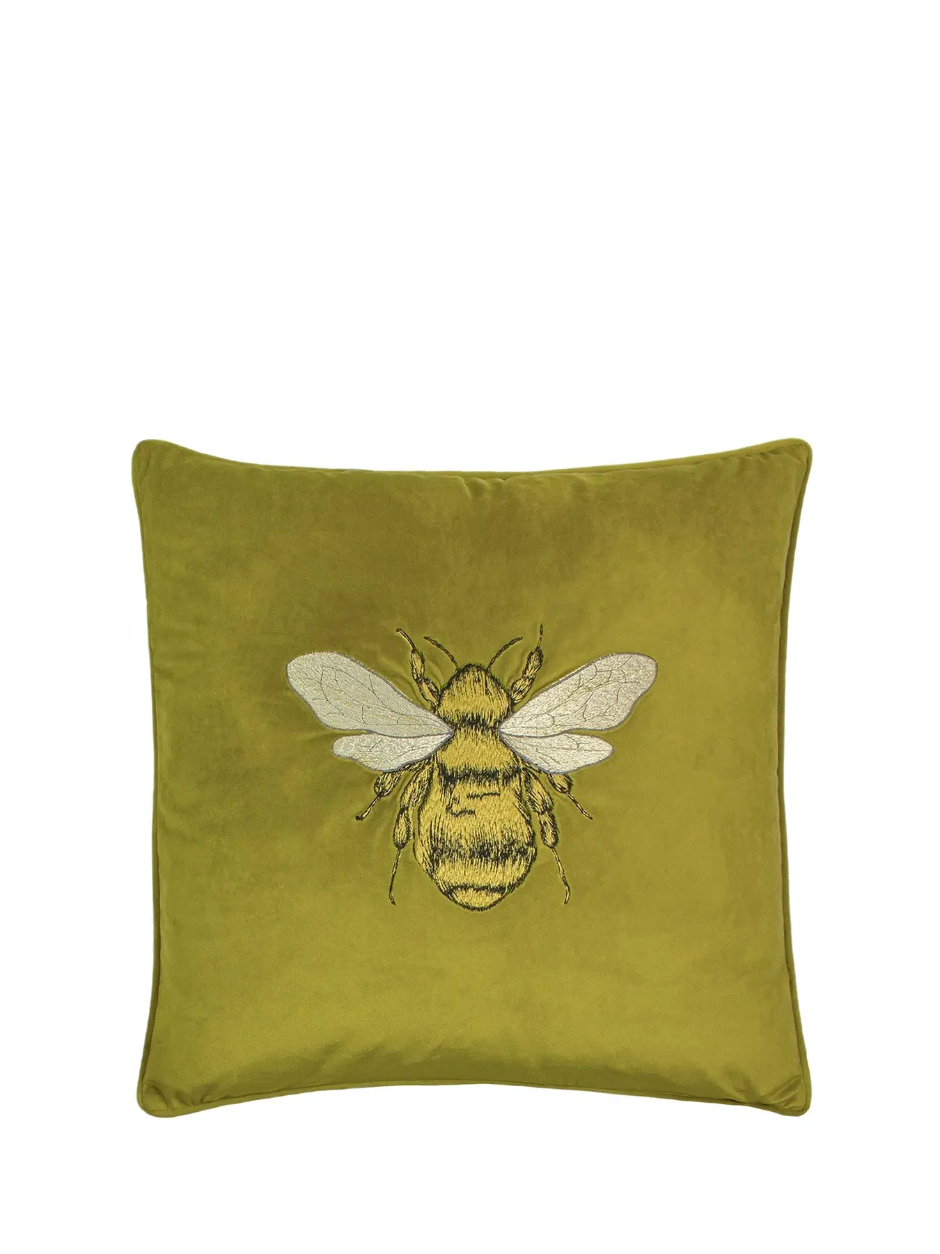 Square Cushion with Feather Fill - Olive, Polyester image