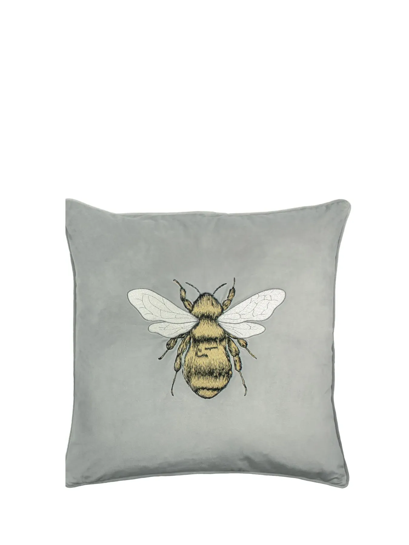 Square Cushion with Feather Fill - Silver Grey image