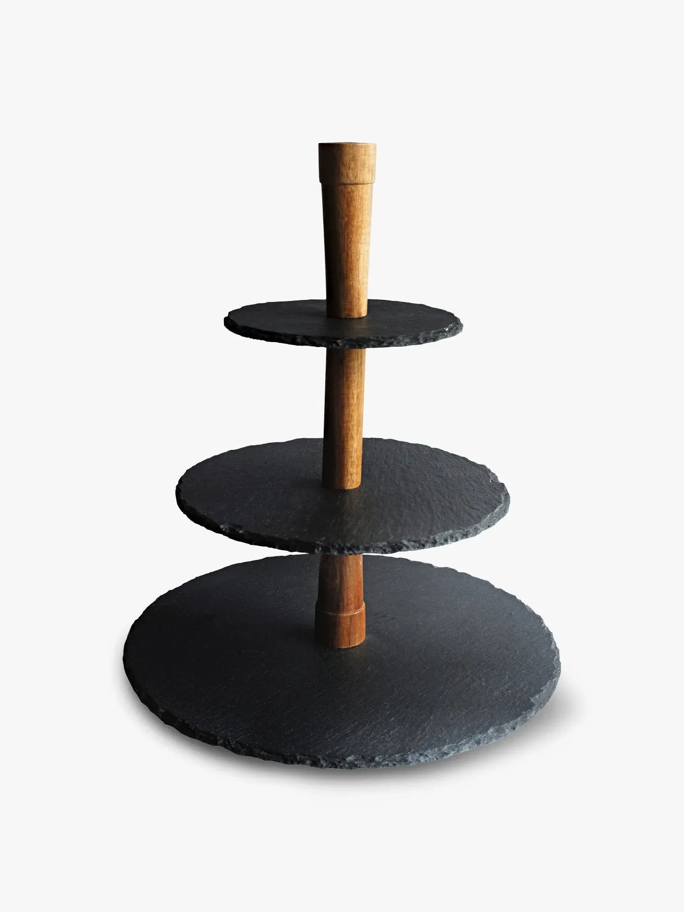 3-Tier Cheese Serving Tower - Black, Slate Wood image