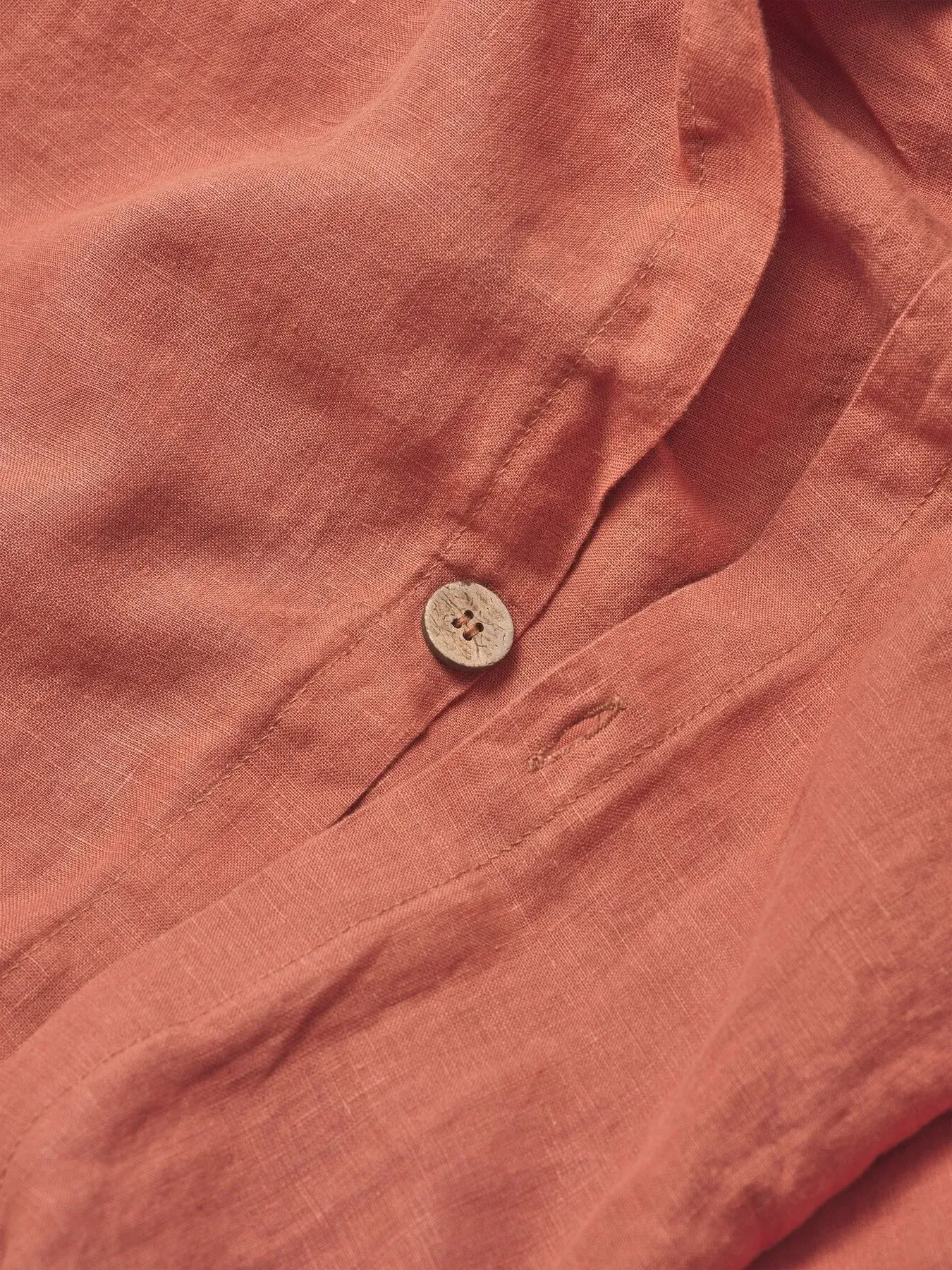 Double Duvet Cover - Burnt Orange, Linen Blend