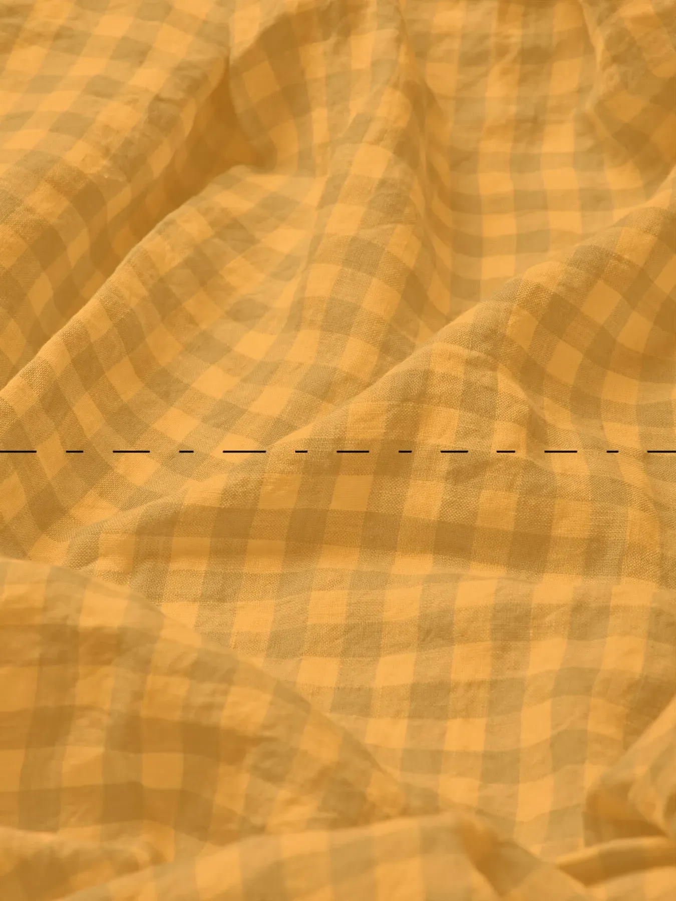 Double Duvet Cover Gingham - Blue, Linen Blend