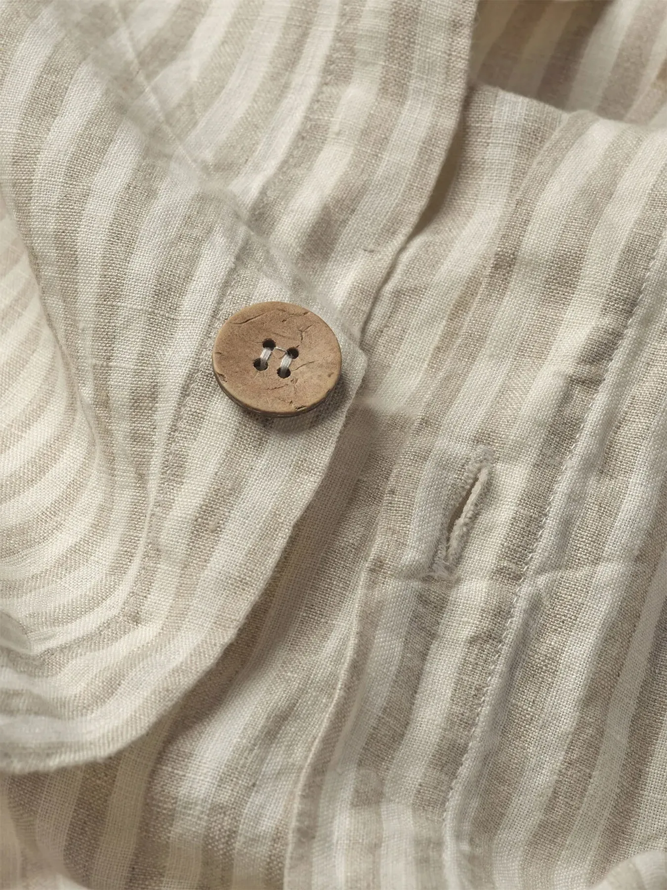 Double Duvet Cover Stripe - Neutral, Linen