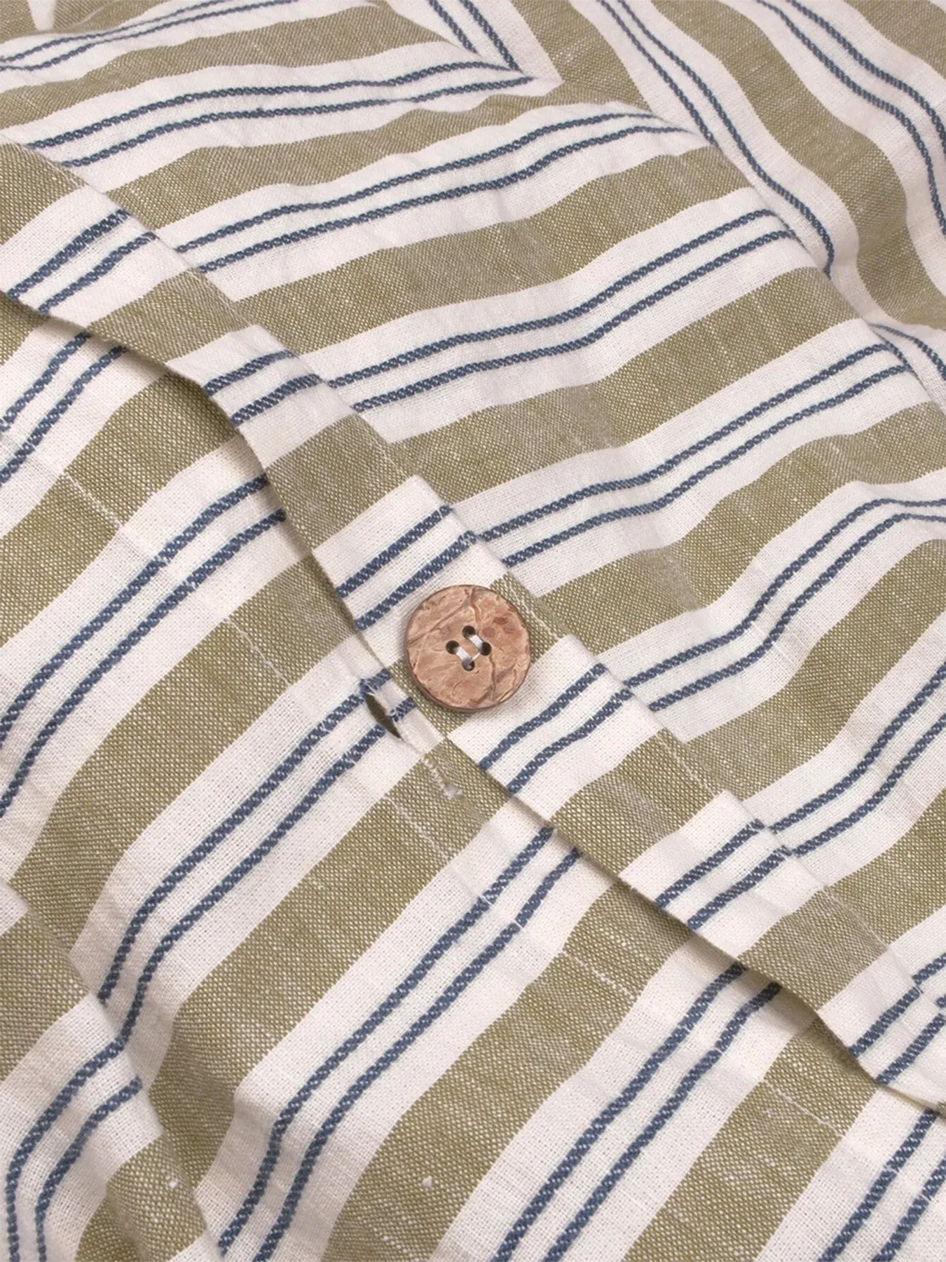 Double Duvet Cover - Thyme Stripe, Cotton/Linen
