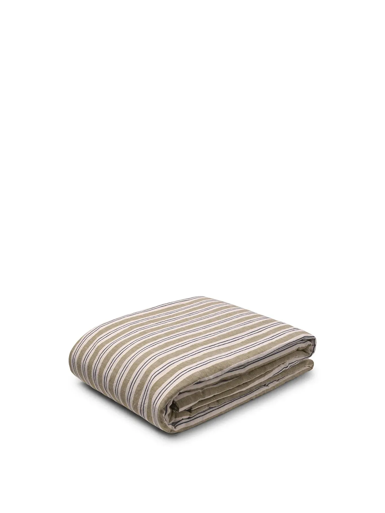 Double Duvet Cover - Thyme Stripe, Cotton/Linen
