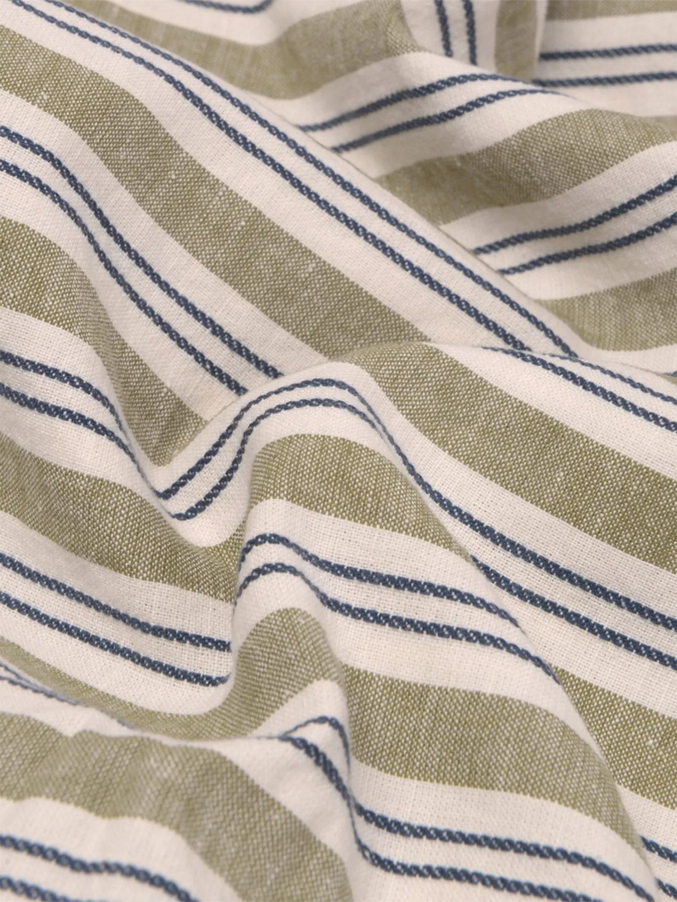 Double Duvet Cover - Thyme Stripe, Cotton/Linen