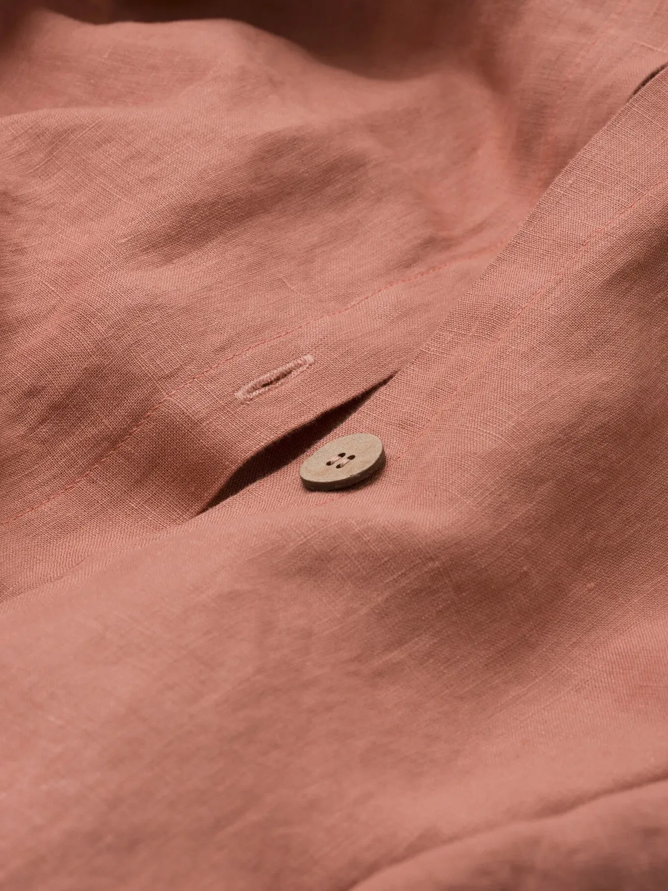 Double Duvet Cover - Warm Clay, Linen Blend