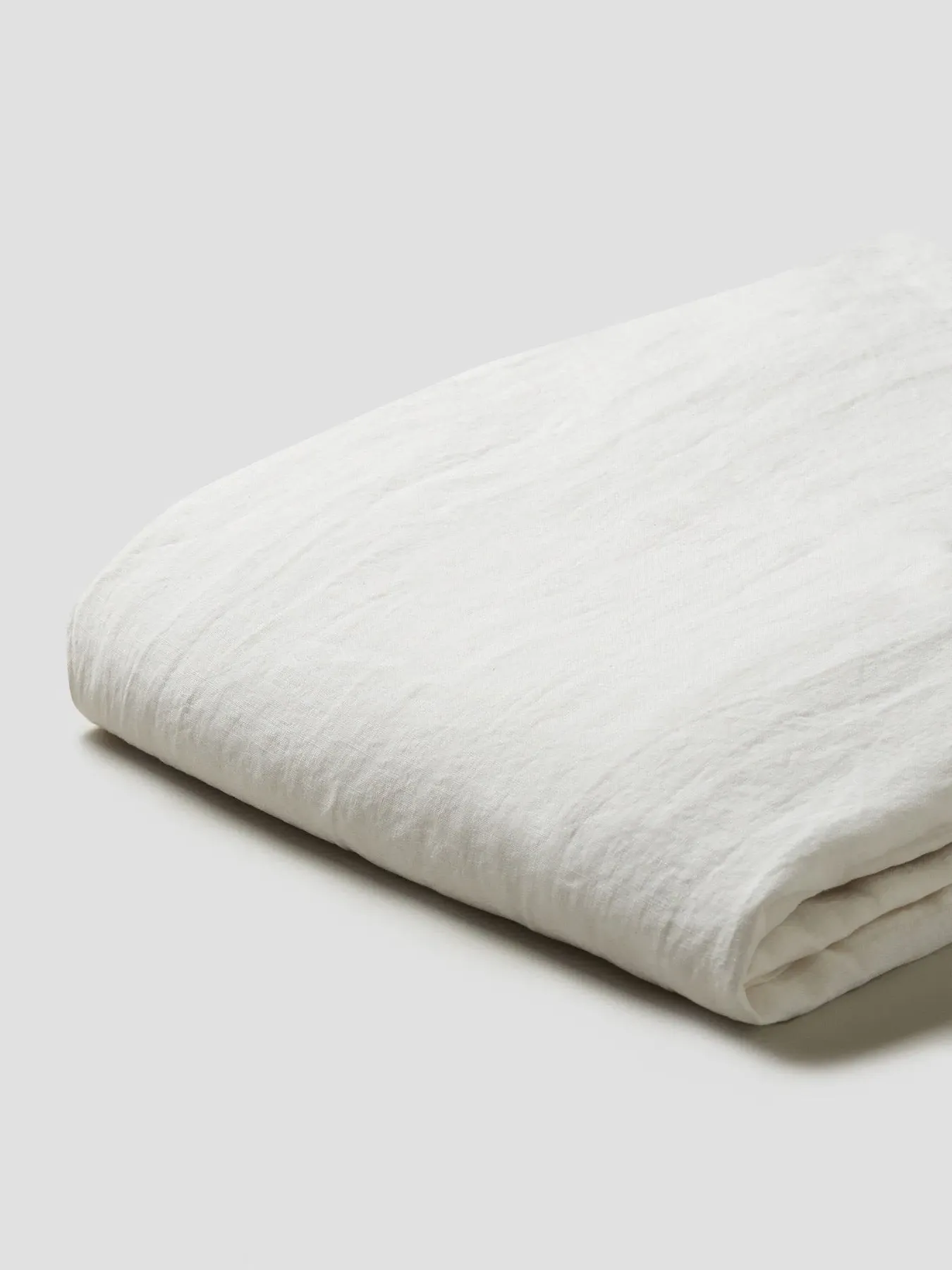 Double Flat Sheet Plain - White, Linen Blend