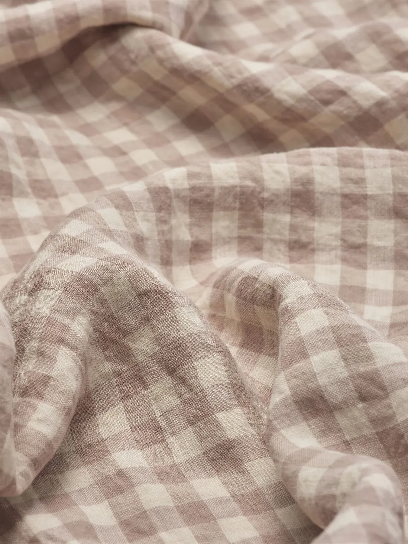 Double Gingham Flat Sheet - Neutral, Linen