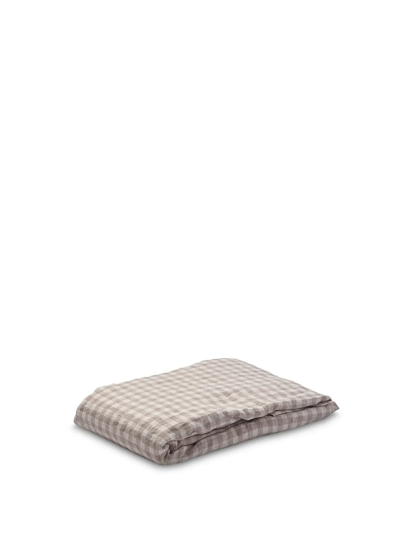 Double Gingham Flat Sheet - Neutral, Linen image