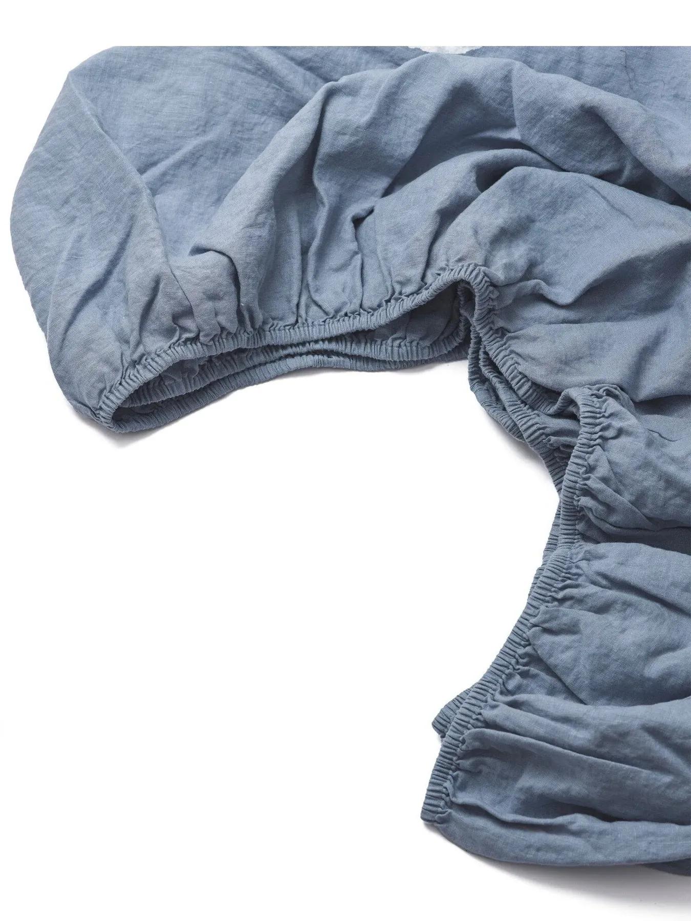 King Size Fitted Sheet - Dusk Blue, Linen