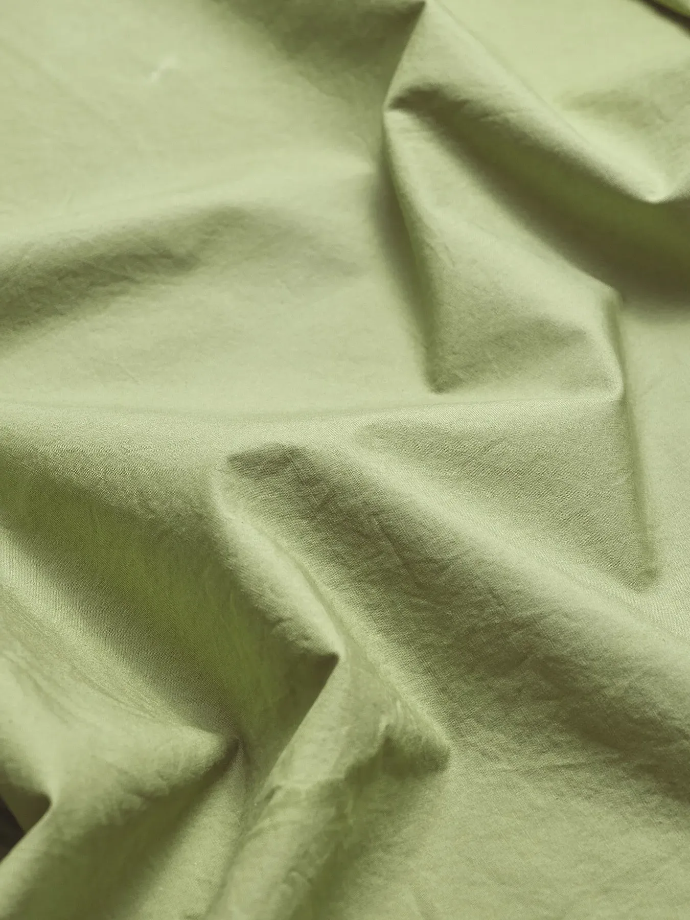 King Size Flat Sheet Washed Percale - Green, Cotton