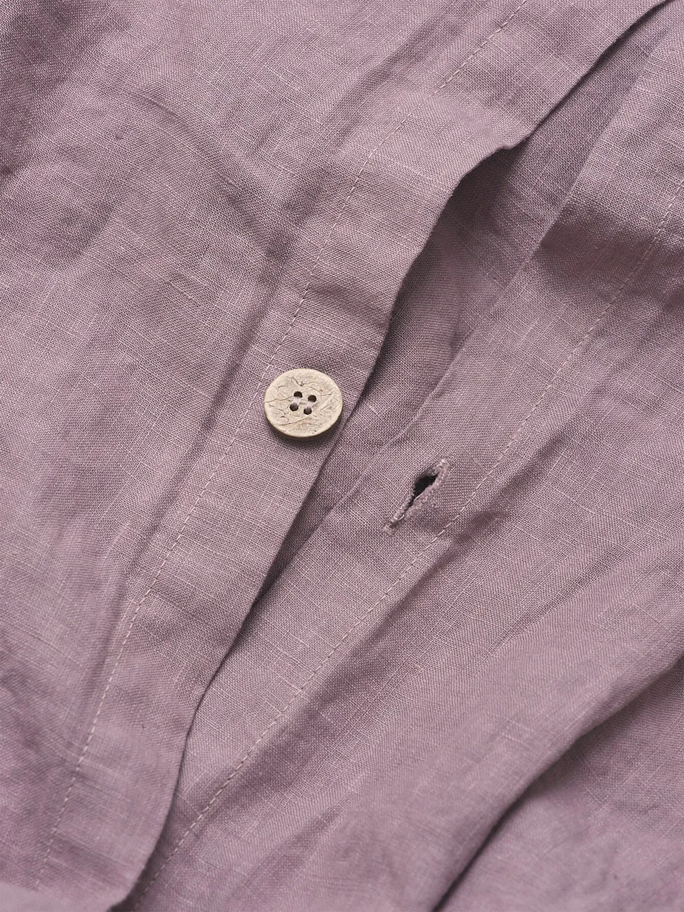 Single Duvet Cover Plain - Elderberry, Linen Blend