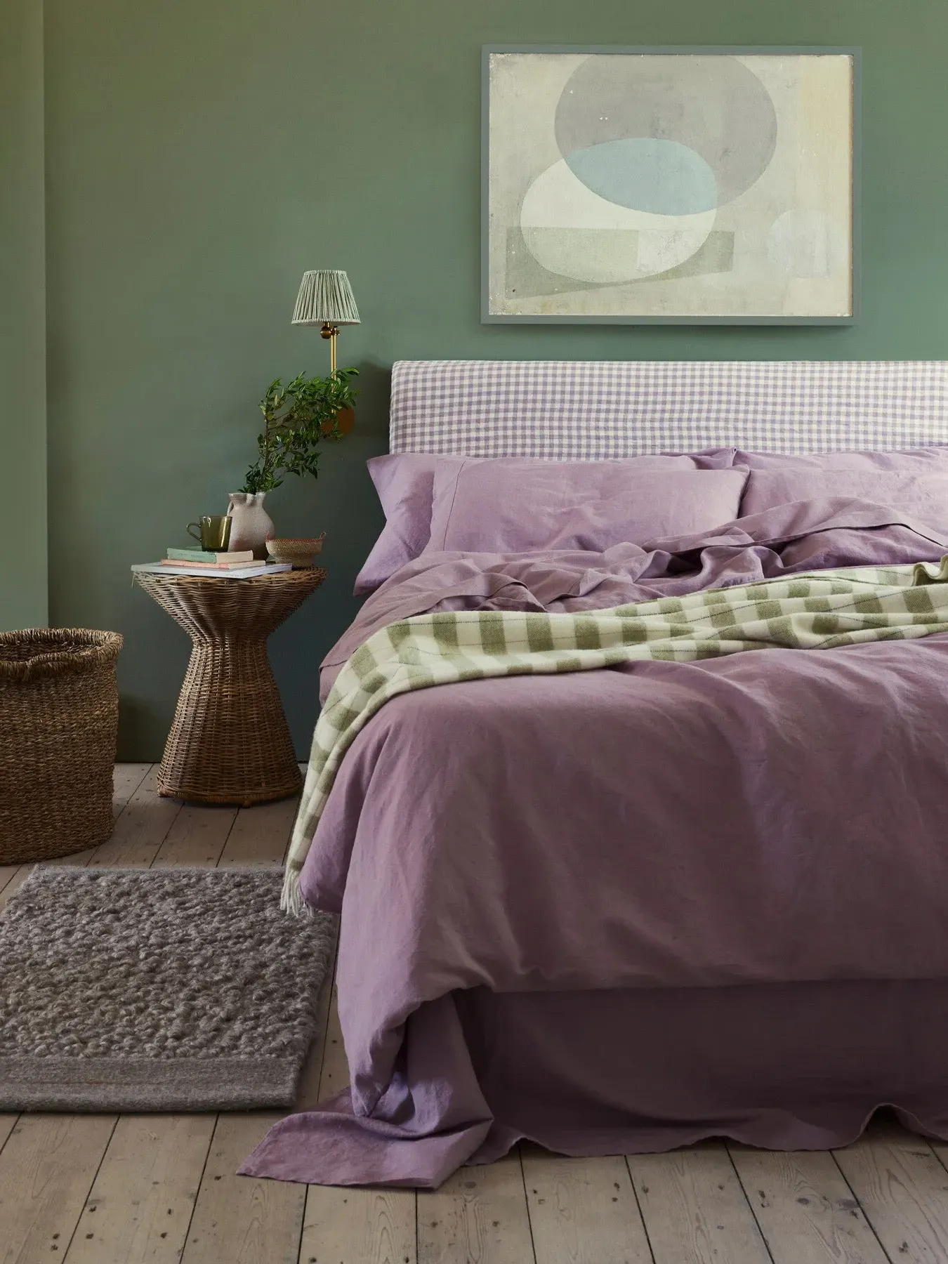 Single Duvet Cover Plain - Elderberry, Linen Blend image