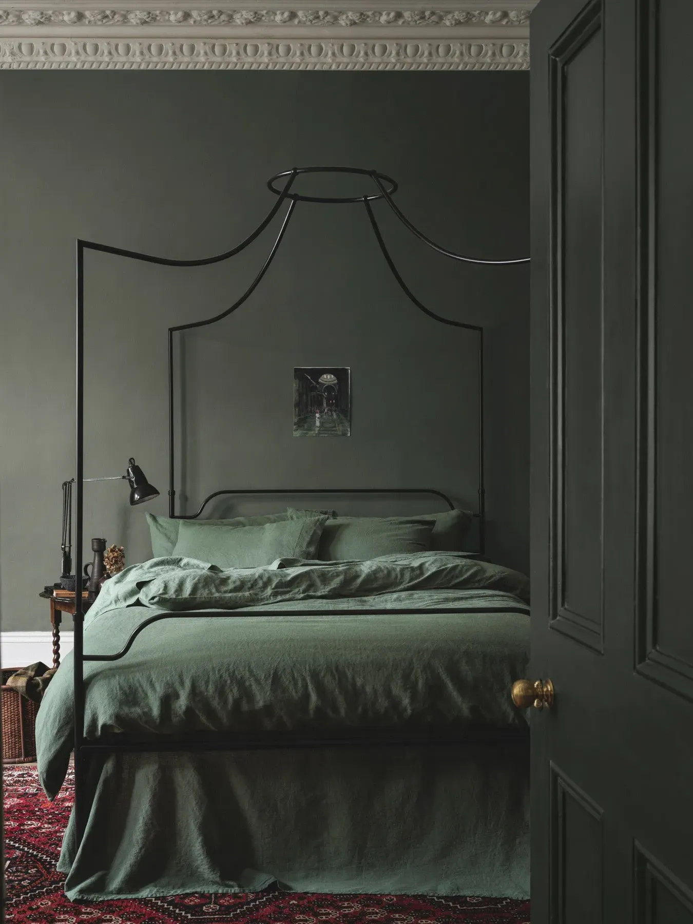 Single Duvet Cover Plain - Elm Green, Linen image