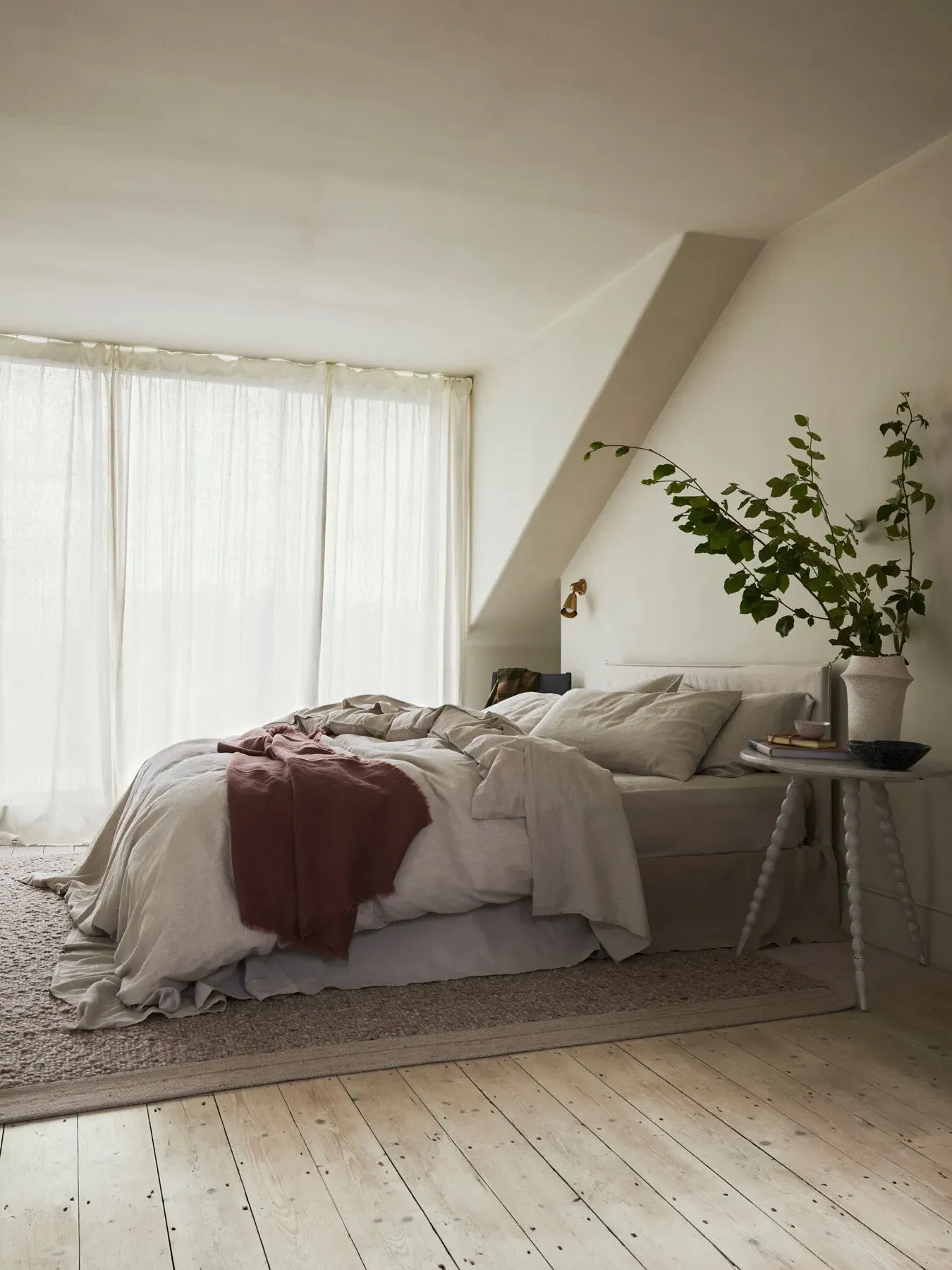 Single Duvet Cover Plain - Oatmeal, Linen Blend